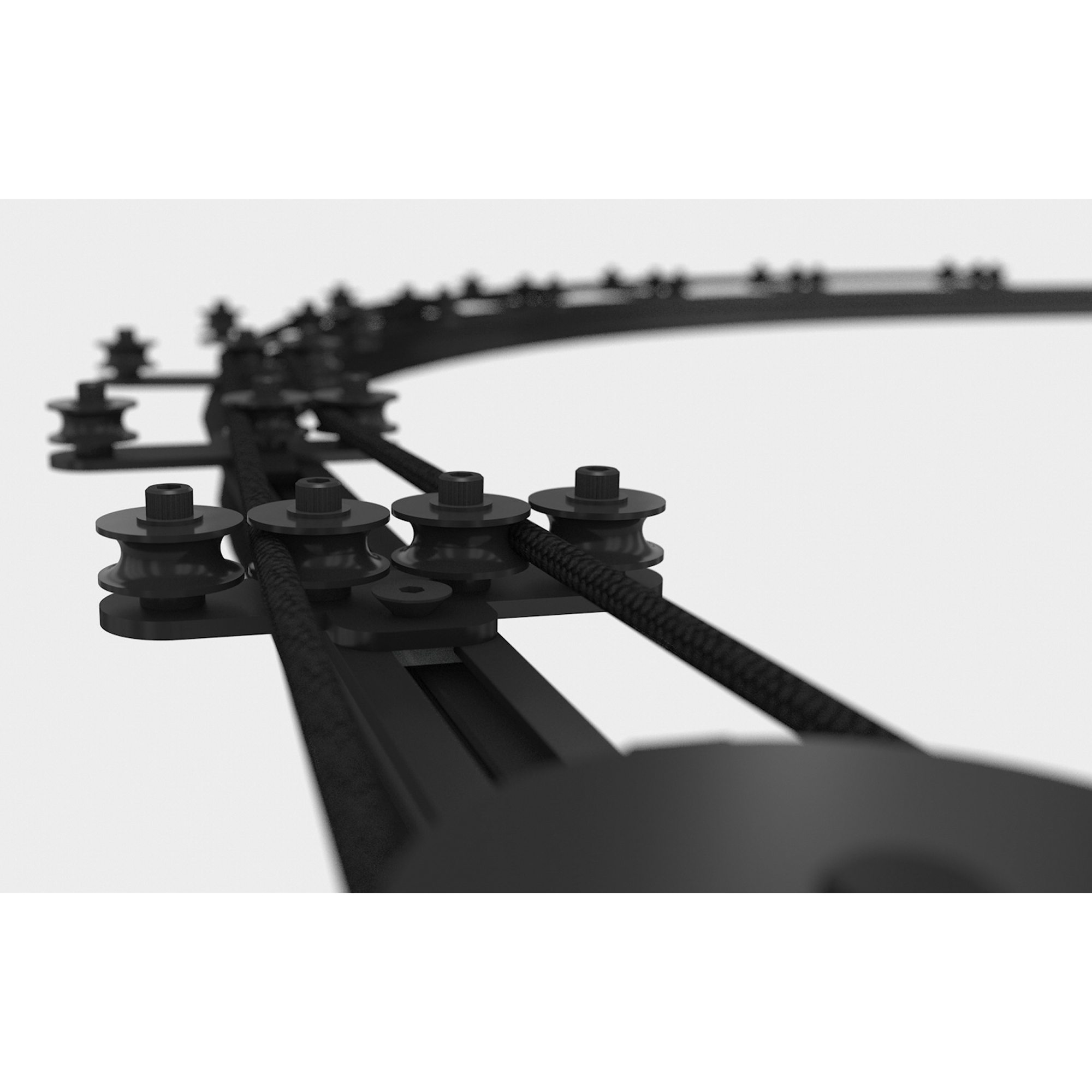 WENTEX Rope Guide, Black 4 Wheels - powder coated 4 Ruote - rivestimento a polvere