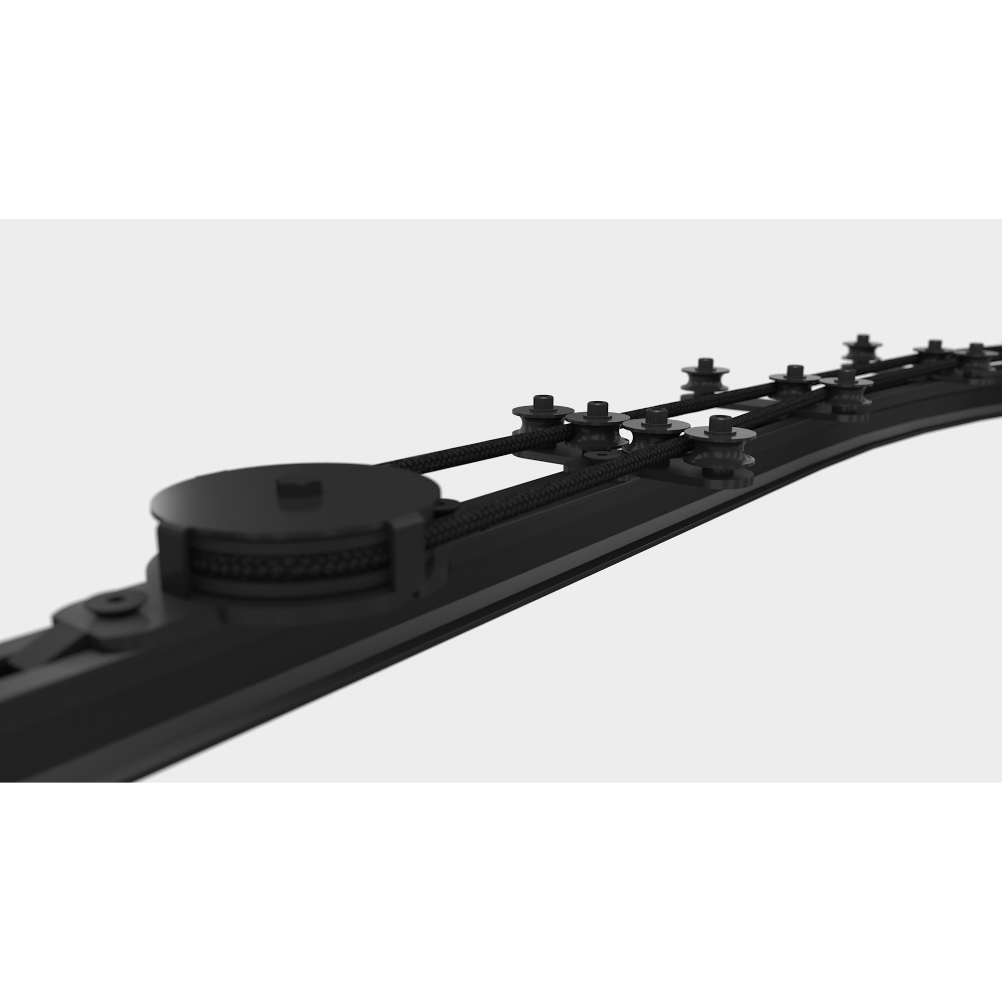 WENTEX Rope Guide, Black 4 Wheels - powder coated 4 Ruote - rivestimento a polvere