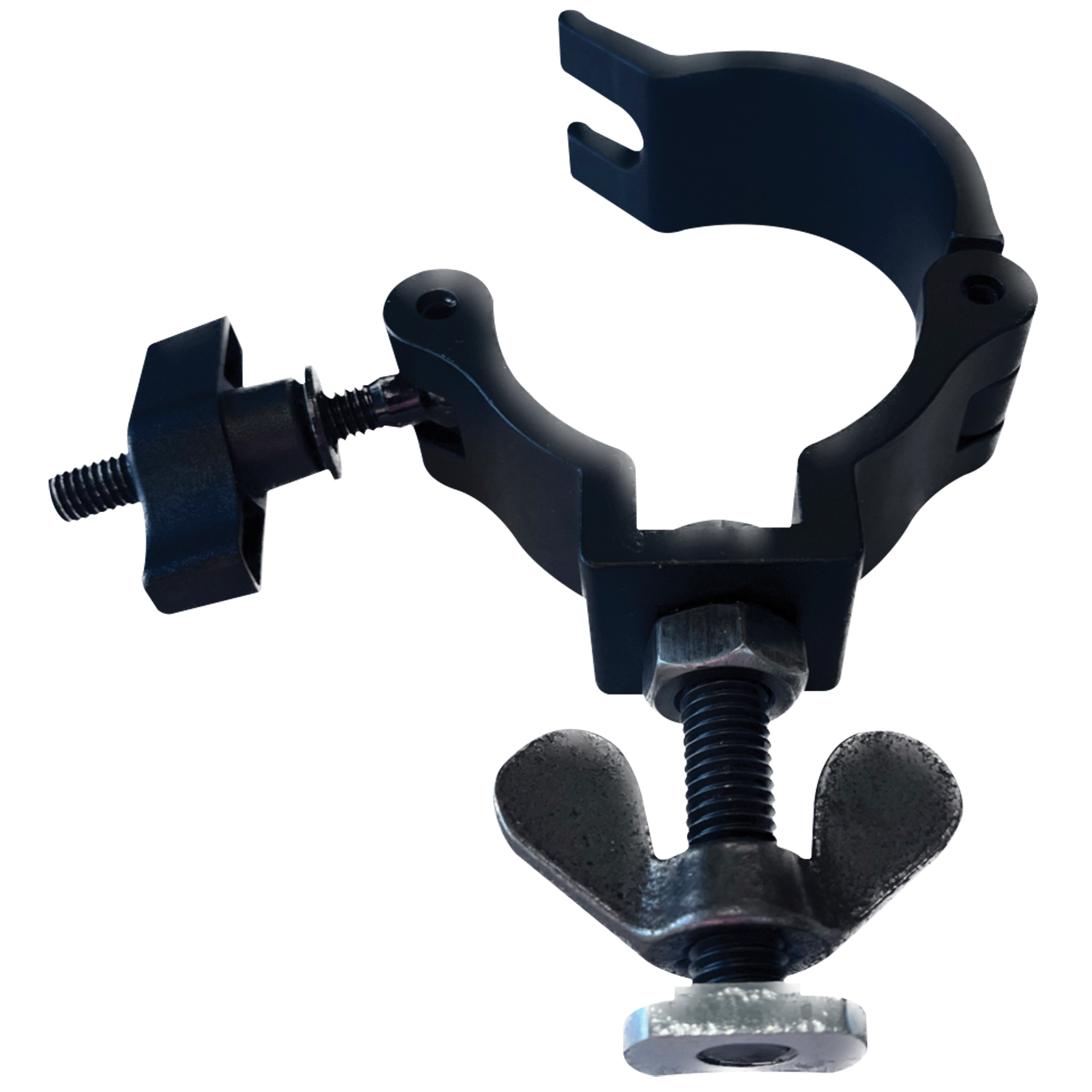 WENTEX Eurotrack Halfcoupler with Black Bolt M10x35 and Sliding Nut Aluminium - black Alluminio - nero