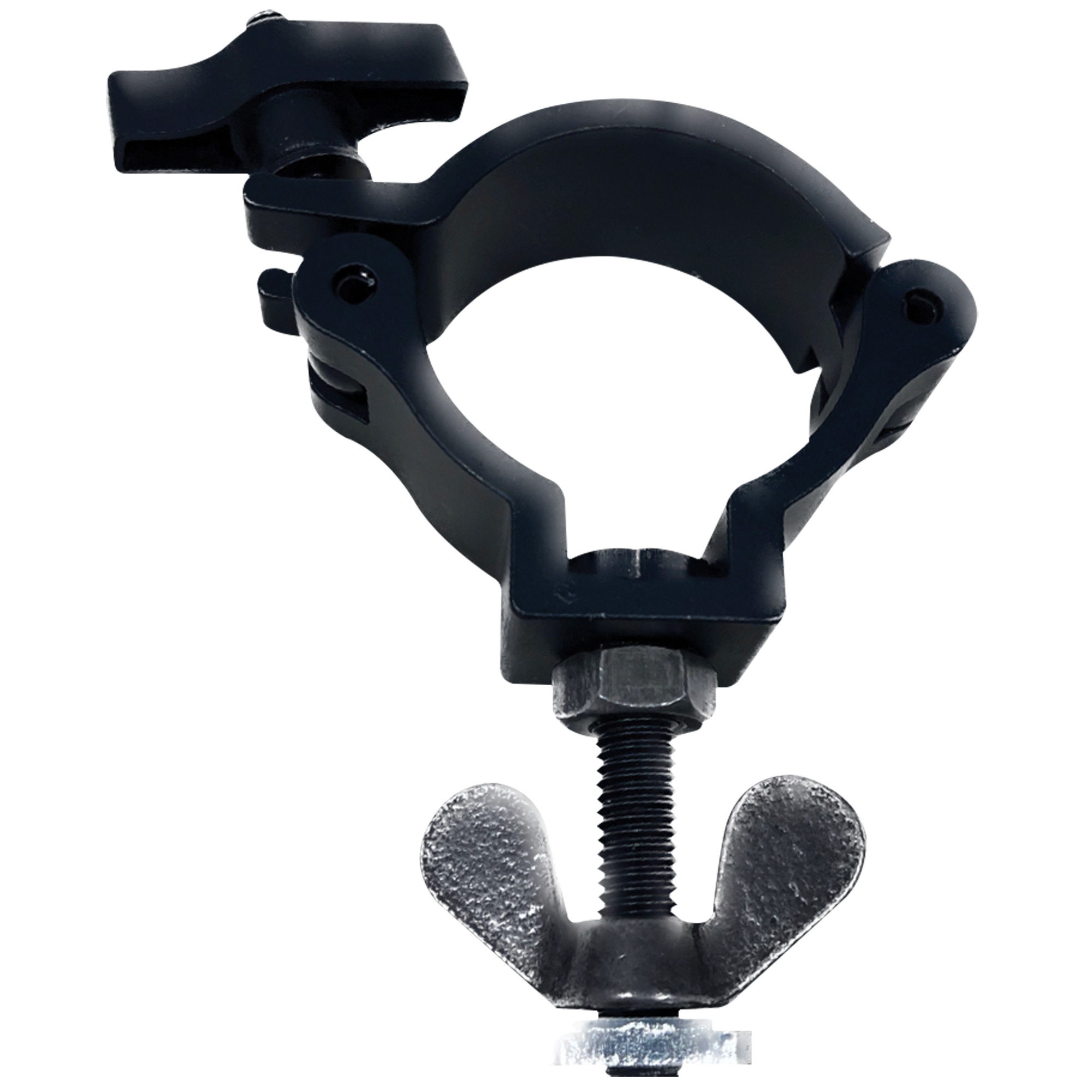 WENTEX Eurotrack Halfcoupler with Black Bolt M10x35 and Sliding Nut Aluminium - black Alluminio - nero