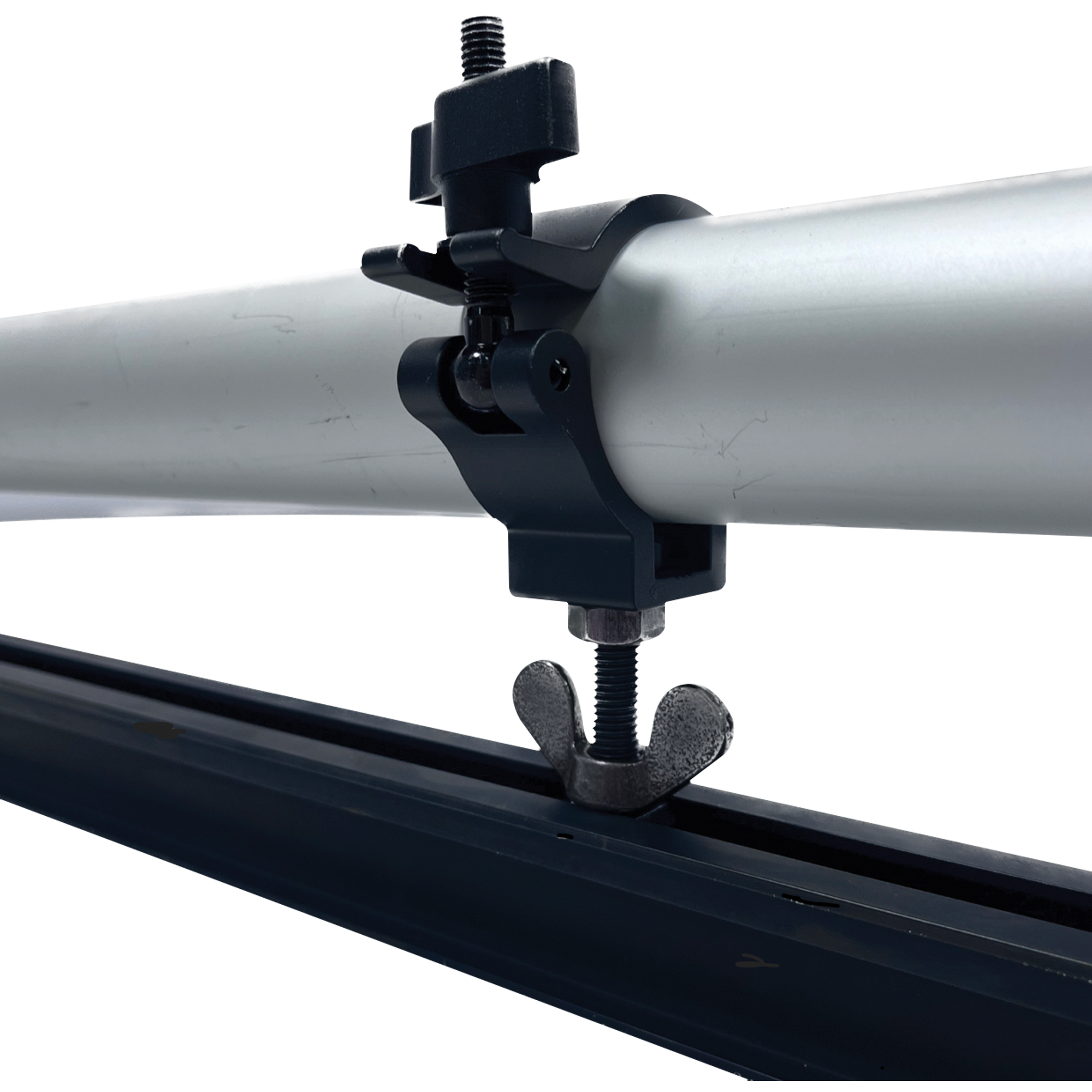 WENTEX Eurotrack Halfcoupler with Black Bolt M10x35 and Sliding Nut Aluminium - black Alluminio - nero
