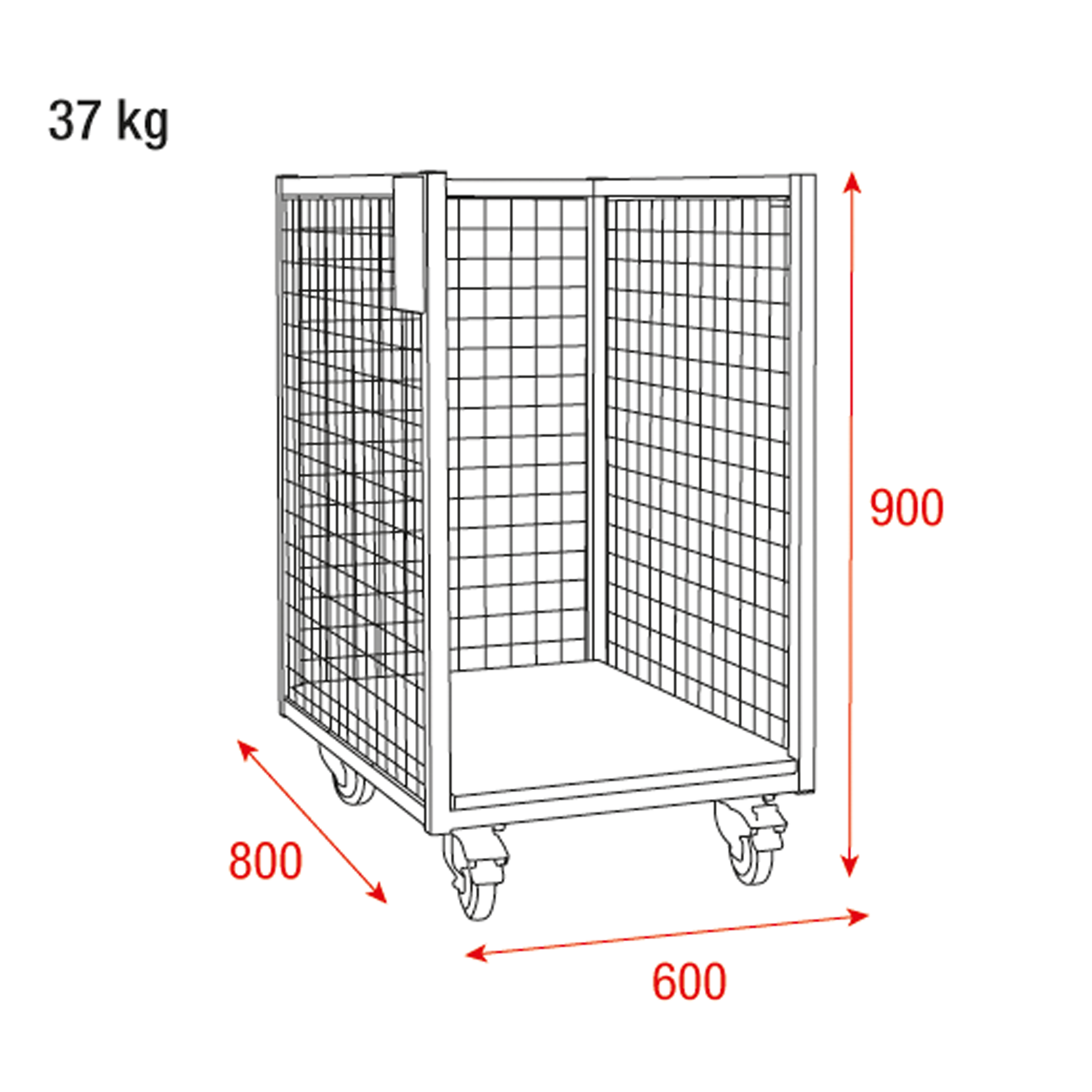 WENTEX Trolley for Backdrops - Half Size 90 cm tall 90 cm di altezza