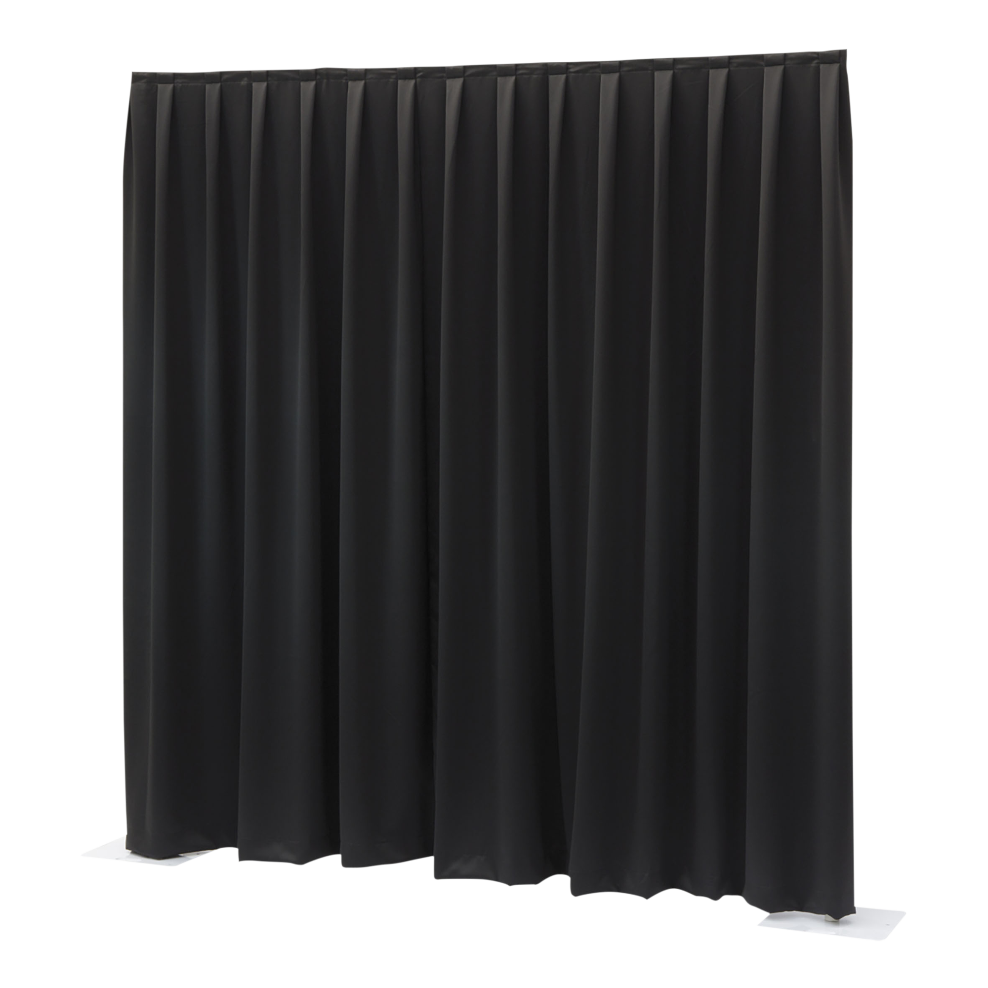 WENTEX P&D Curtain Molton 300 g/m² Black - 330 x 250 cm (W x H) - pleated Colore nero - 330 x 250 cm (L x H) - plissettato