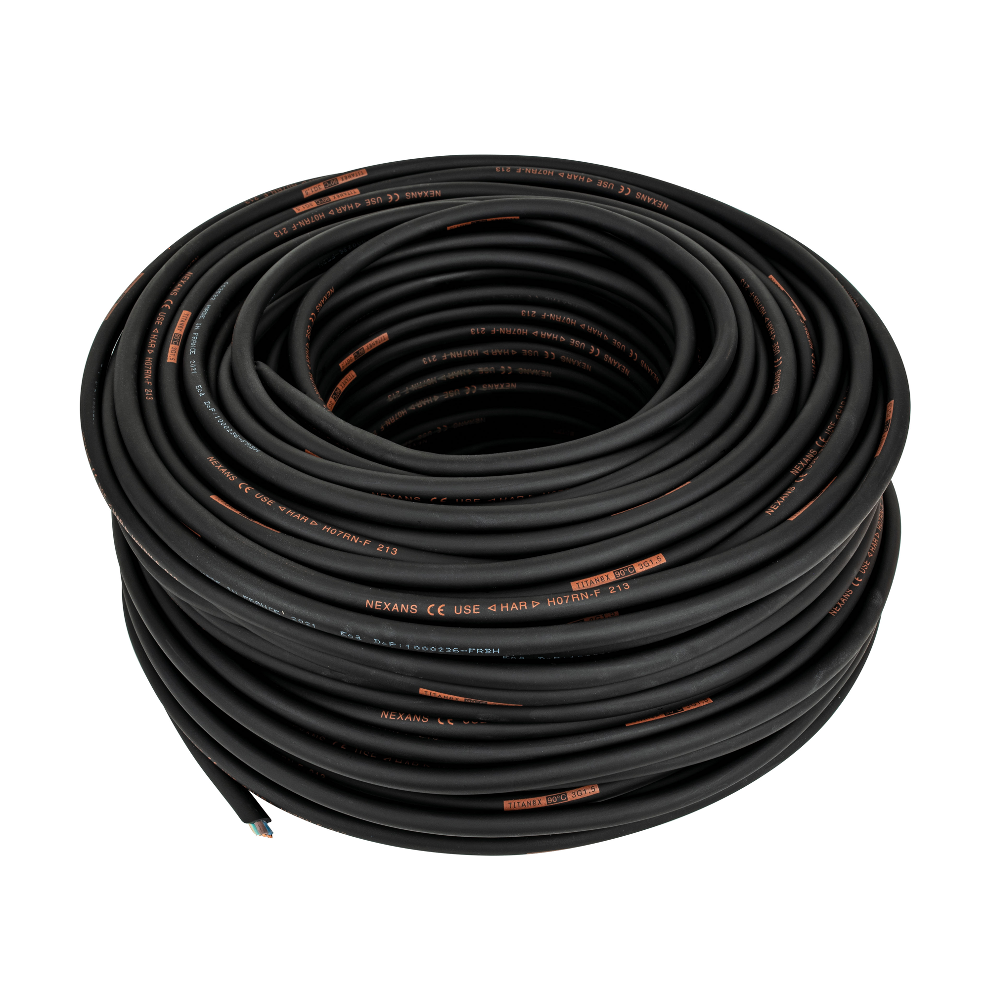 NEXANS Titanex Neoprene Cable, Black 2,5mm² Rullo da 100 m - 3x 2,5 mm²