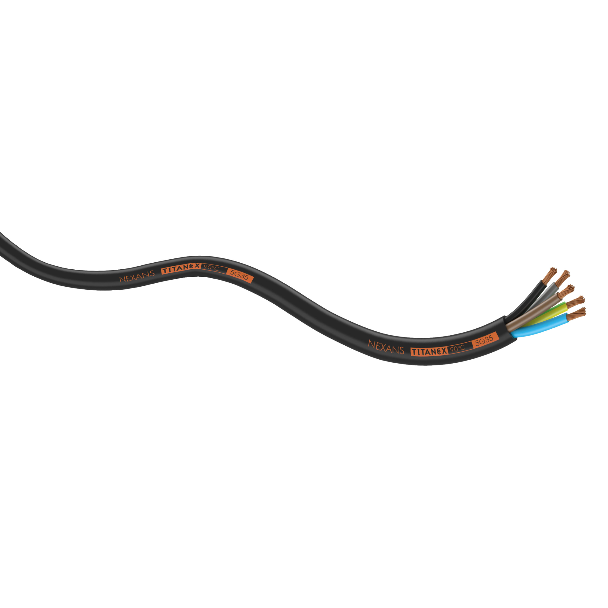 NEXANS Titanex Neoprene Cable, Black 4mm², 5 Prezzo al metro: 5 x 4 mm²