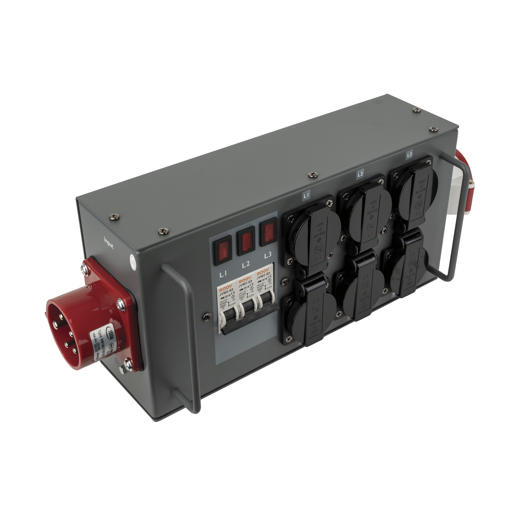 SHOWGEAR Powersplit 16 CEE 16 A 6x Schuko - 1x CEE 16 A 5P Distributore di potenza con fusibile