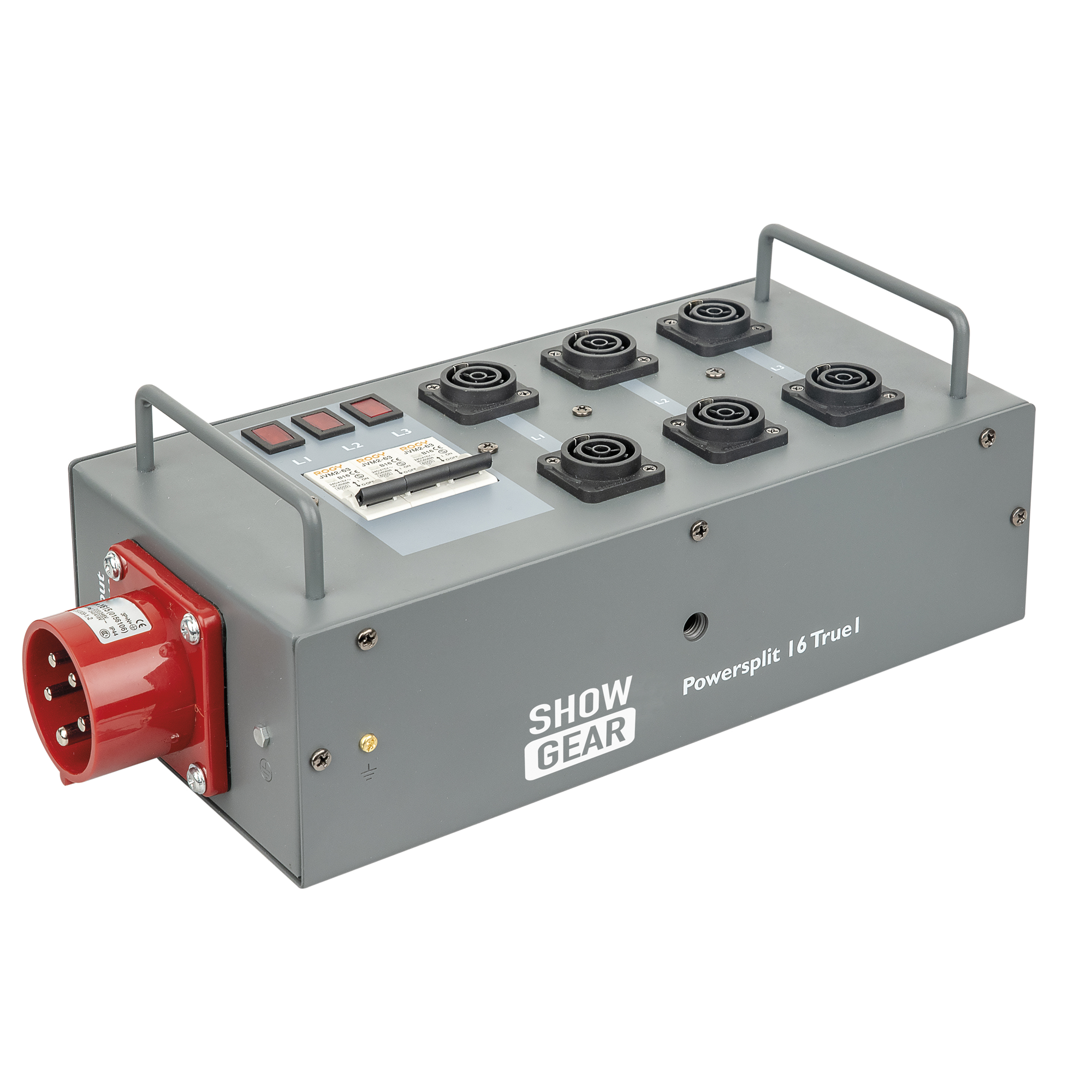 SHOWGEAR Power Split 16 True CEE 16 A 6x Power Pro True Powersplit con fusibile - CEE a ProPower True1