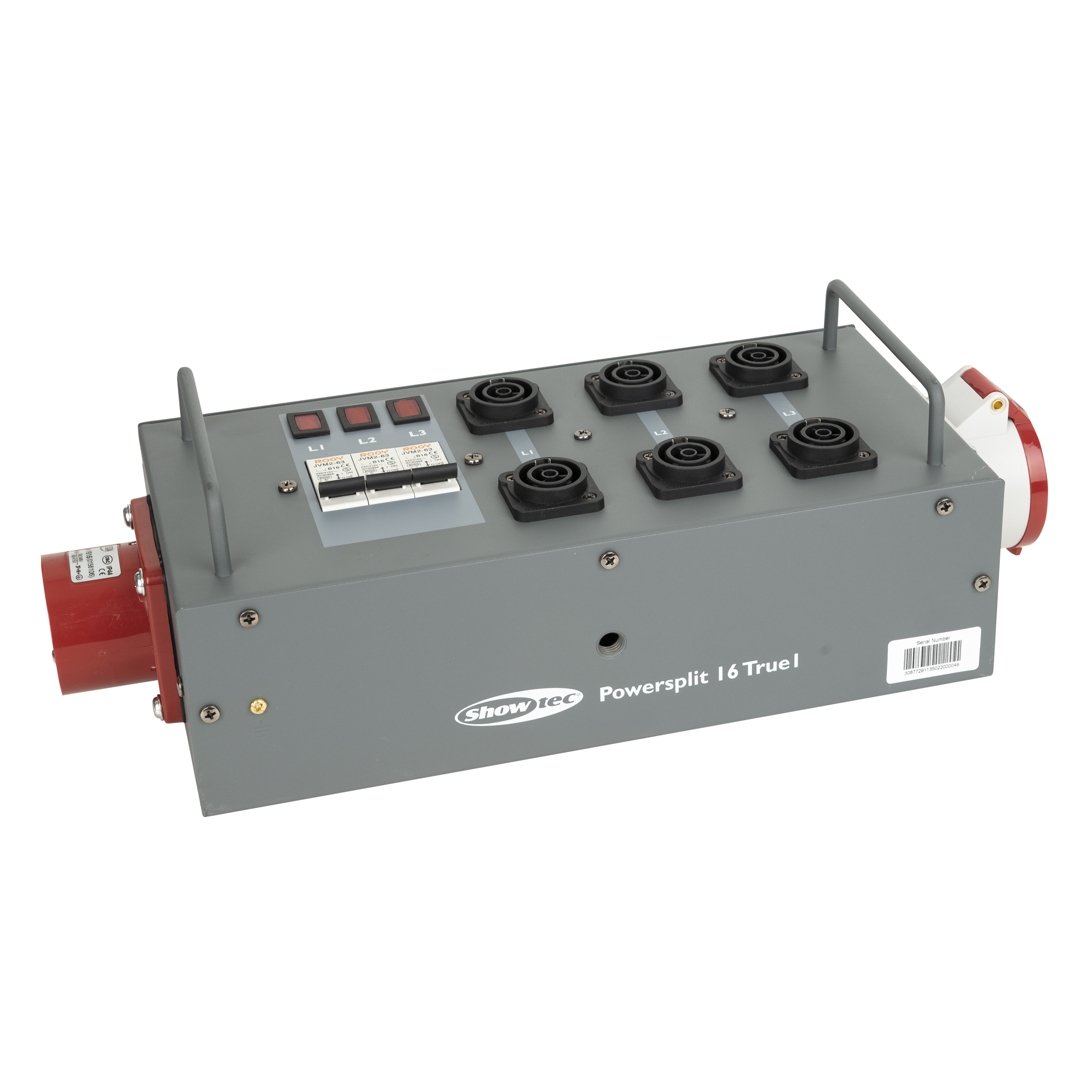 SHOWGEAR Power Split 16 True CEE 16 A 6x Power Pro True Powersplit con fusibile - CEE a ProPower True1