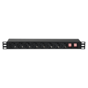 SHOWGEAR 19" 1U Main Power Strip 16 Front and back control Controllo anteriore e posteriore