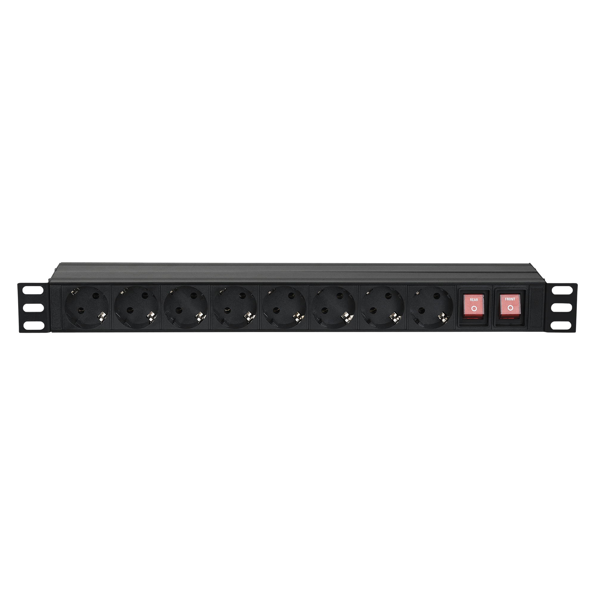 SHOWGEAR 19" 1U Main Power Strip 16 Front and back control Controllo anteriore e posteriore