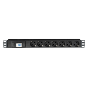 SHOWGEAR 19" 1U Socketstrip 7 With breaker Con interruttore