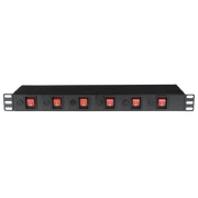 SHOWGEAR 19" 1U Socketstrip 6 zones 6 zone