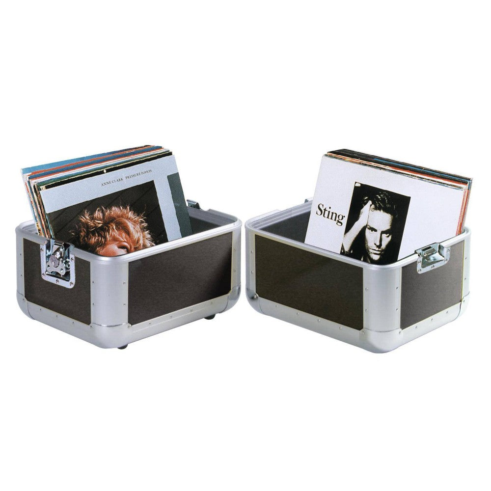 Roadinger Record Case ALU 50/50, rounded, bk