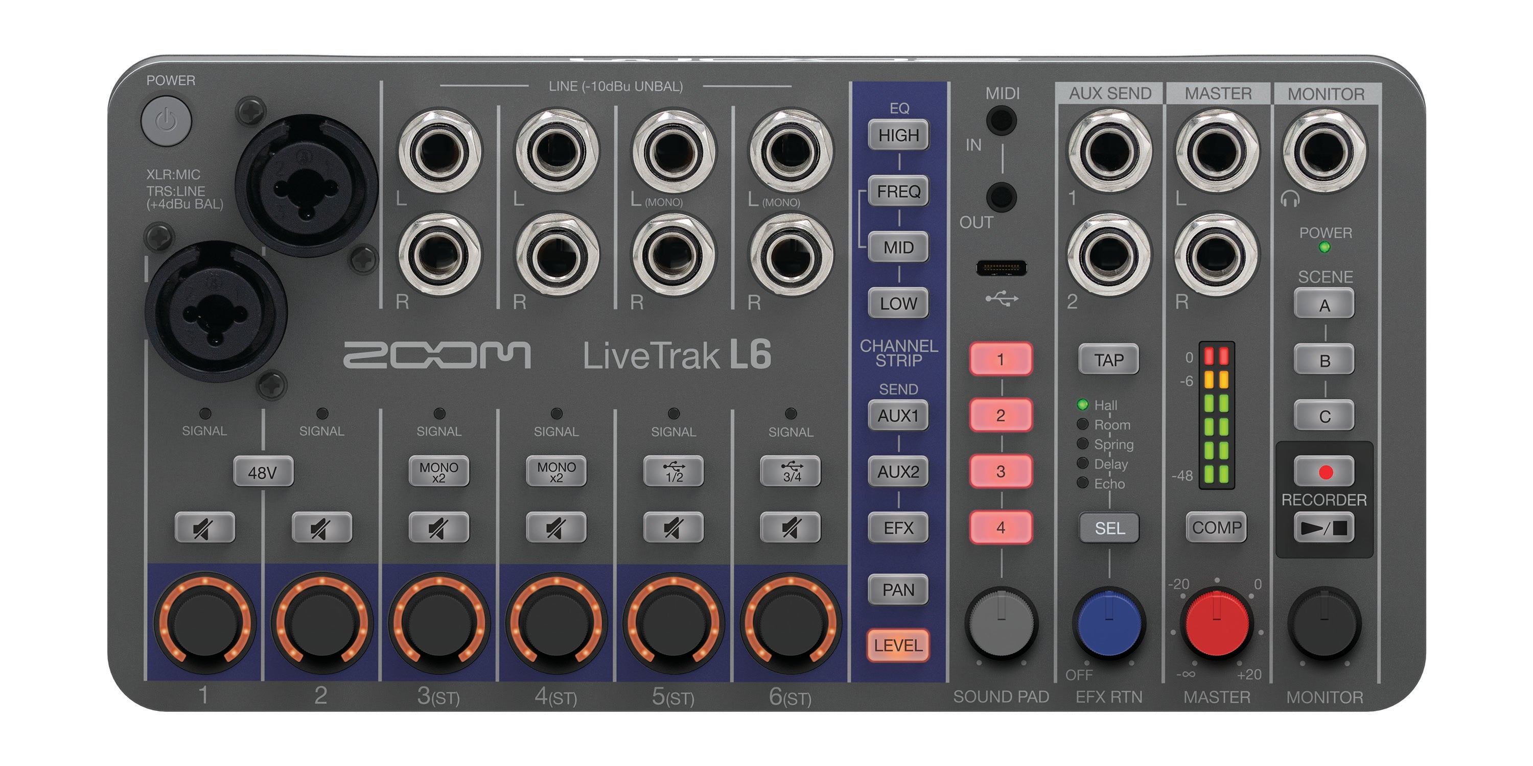 Zoom L6 MIXER DIGITALE 6 CANALI - 32 Bit Floating Point