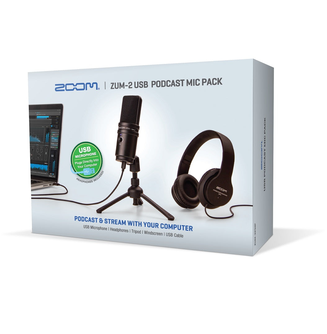 Zoom ZUM-2PMP - Kit Podcast USB con Microfono USB/Cavo/Cuffie/Treppiede