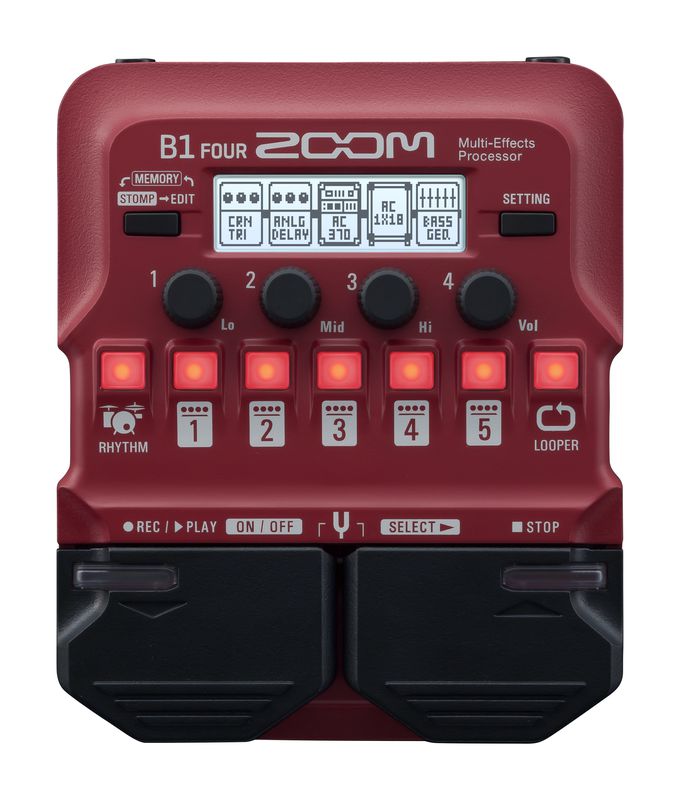 Zoom B1 FOUR - pedaliera multieffetto, amp-simulator per basso