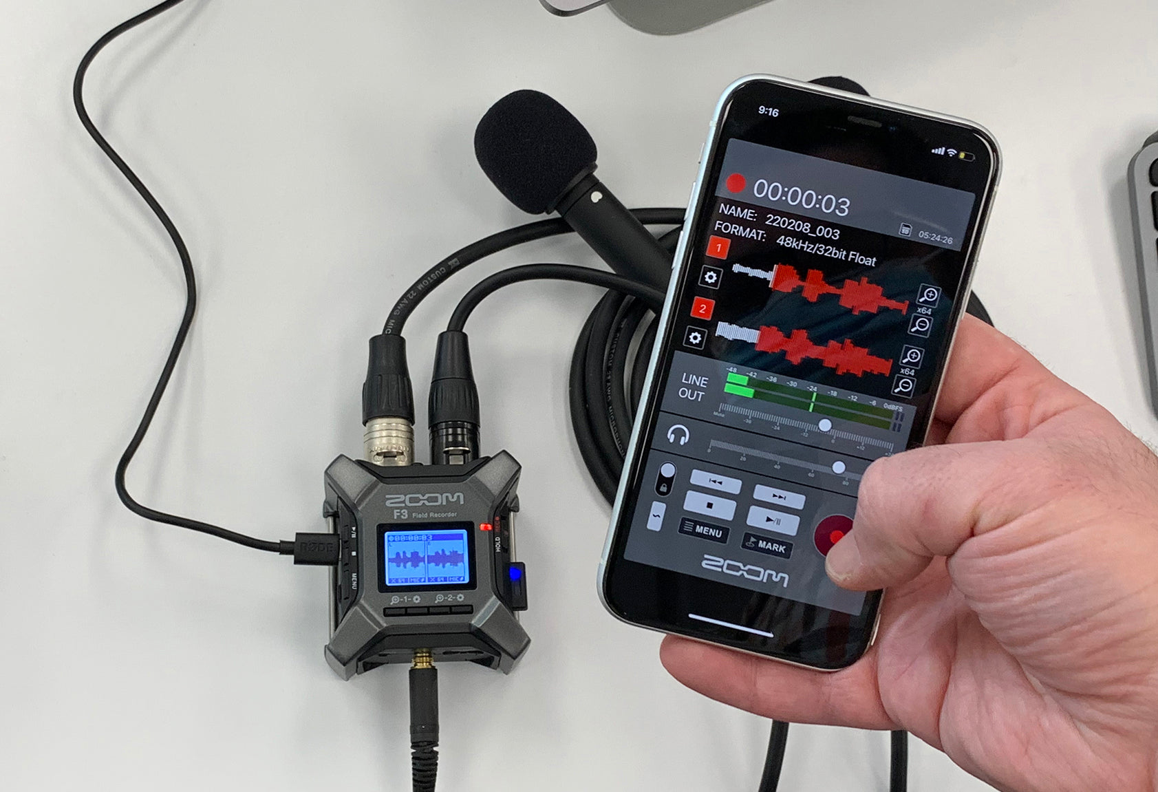 Zoom F3 - field recorder a 2 tracce - 32bit