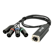 SHOWGEAR CS-4M/3 - 4-channel DMX shuttle snake via network cable 4-channel 3-pin DMX (male) to RJ45 CAT (female) adapter Adattatore 4 canali da 3 pin DMX (maschio) a RJ45 CAT (femmina)
