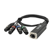 SHOWGEAR CS-4F/3 - 4-channel DMX shuttle snake via network cable 4-channel 3-pin DMX (female) to RJ45 CAT (female) adapter Adattatore 4 canali da 3 pin DMX (femmina) a RJ45 CAT (femmina)