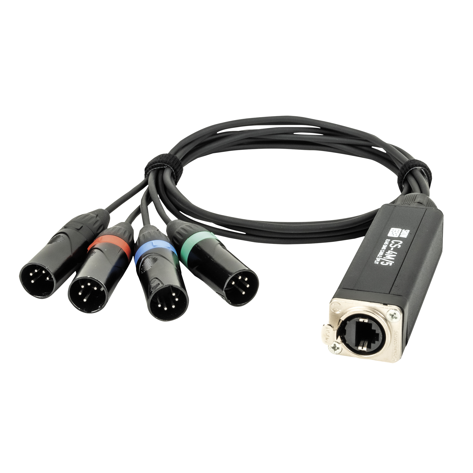 SHOWGEAR CS-4M/5 - 4-channel DMX shuttle snake via network cable 4-channel 5-pin DMX (male) to RJ45 CAT (female) adapter Adattatore 4 canali da 5 pin DMX (maschio) a RJ45 CAT (femmina)
