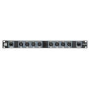 SHOWGEAR DS-24F/5 DMX Rack Split 8x 5-pin female XLR to 2x female RJ45 converter (4 universes per CAT cable) Convertitore da 8x 5-pin XLR femmina a 2x RJ45 femmina (4 universi per cavo CAT)