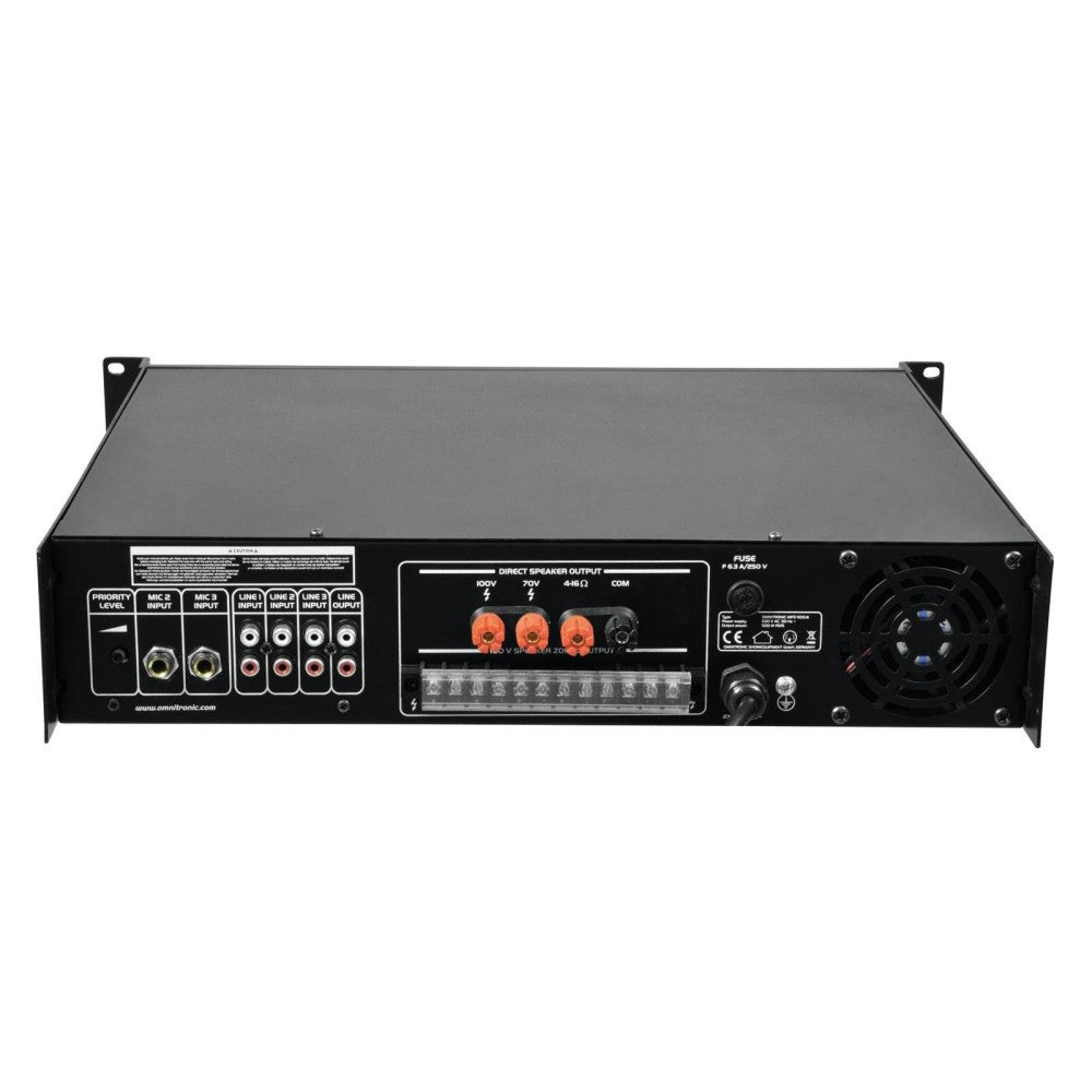 OMNITRONIC MPZ-500.6 Amplificador de 6 Zonas 100 V 500 Vatios