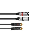 OMNITRONIC Cavo da 2 XLR M a 2 RCA 1.0m