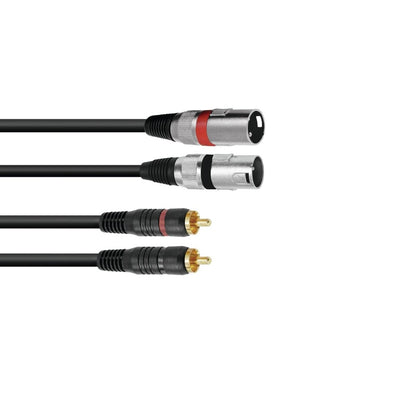 OMNITRONIC Cavo da 2 XLR M a 2 RCA 1.0m