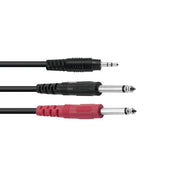 OMNITRONIC Cavo da Jack 3.5 a 2x Jack ECO 1,5m