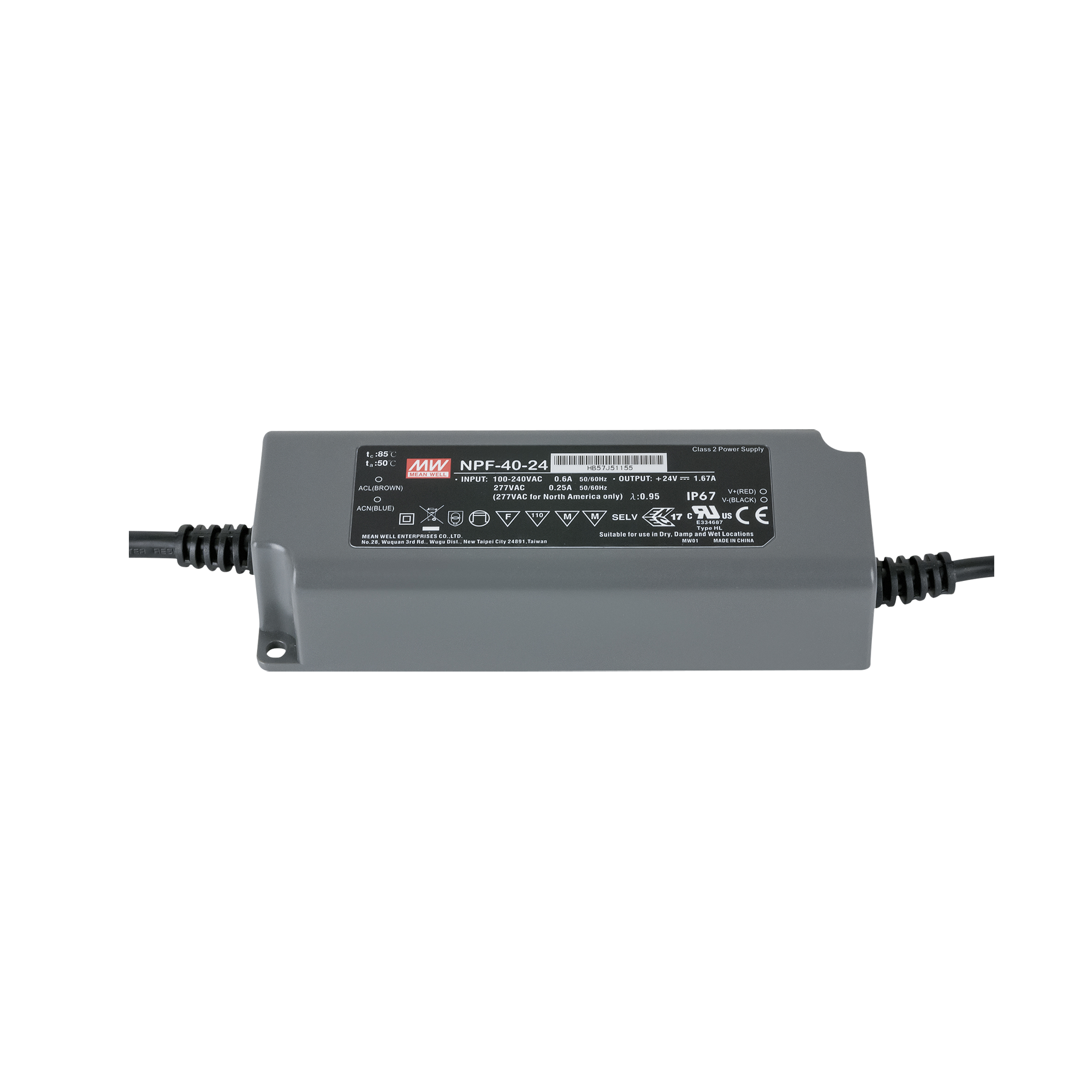 MEANWELL Power Supply - 40 W - 24 V DC NPF-40-24