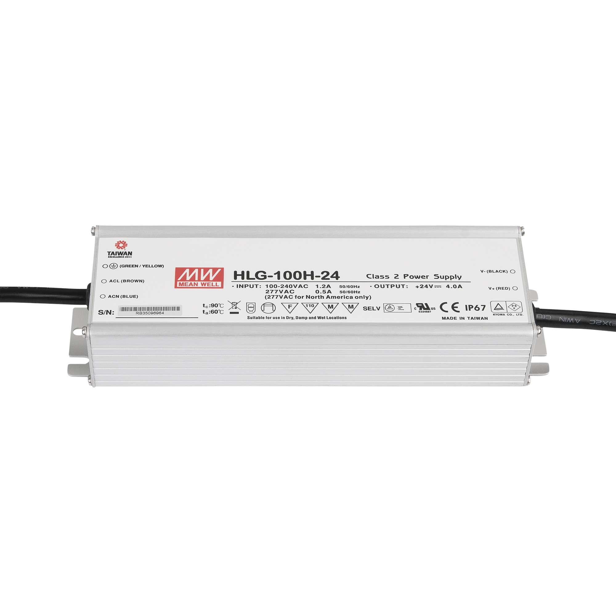 MEANWELL LED Power Supply - 100 W - 24 V DC HLG-100H-24
