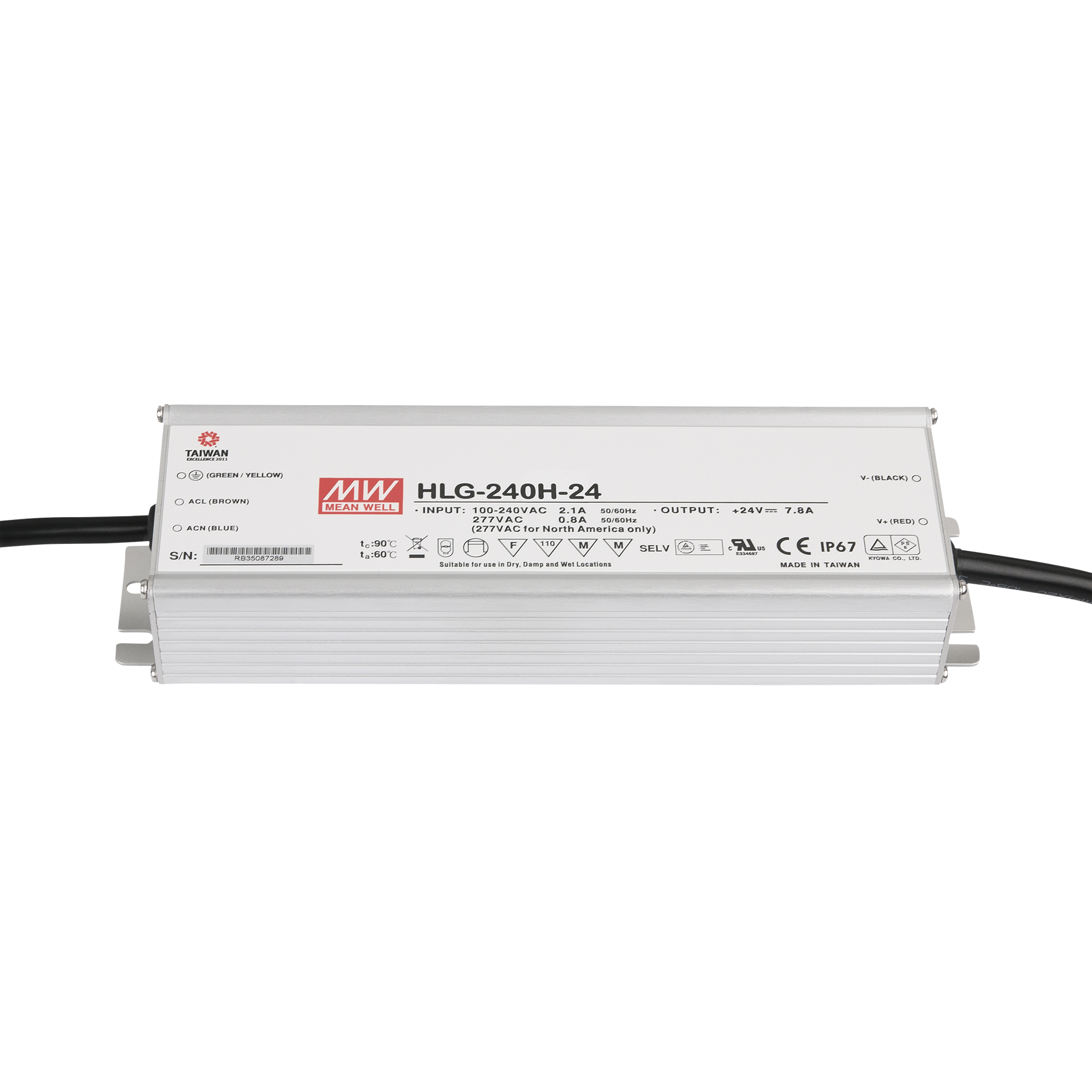 MEANWELL LED Power Supply - 240 W - 24 V DC HLG-240H-24