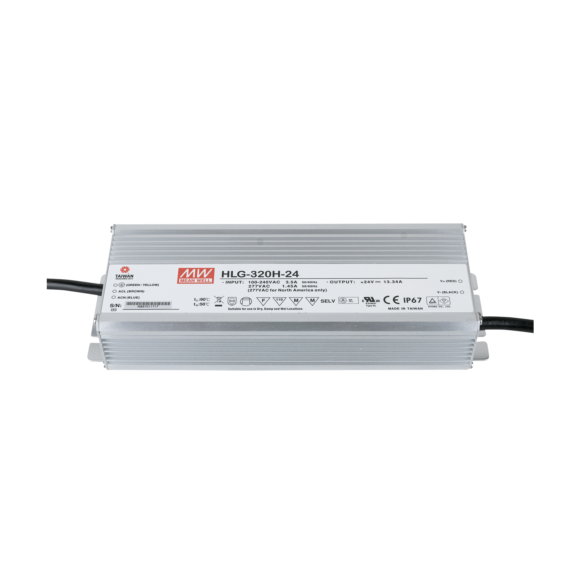 MEANWELL LED Power Supply - 320 W - 24 V DC HLG-320H-24
