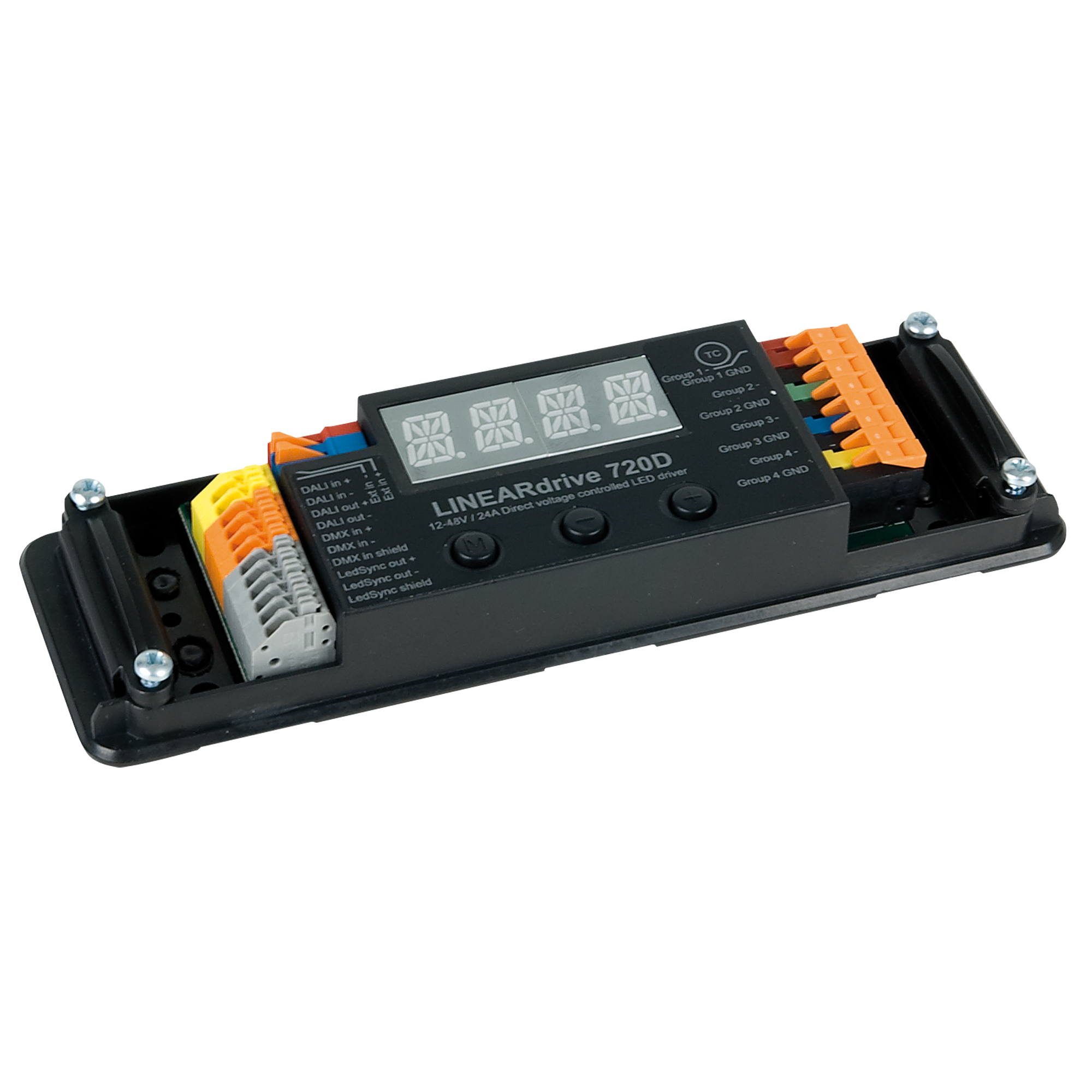 ELDOLED LINEARdrive DC - 720 W Tensione Costante - DALI/DMX - 4 Canali, 4 Uscite - 6A/Ch - LIN720D3