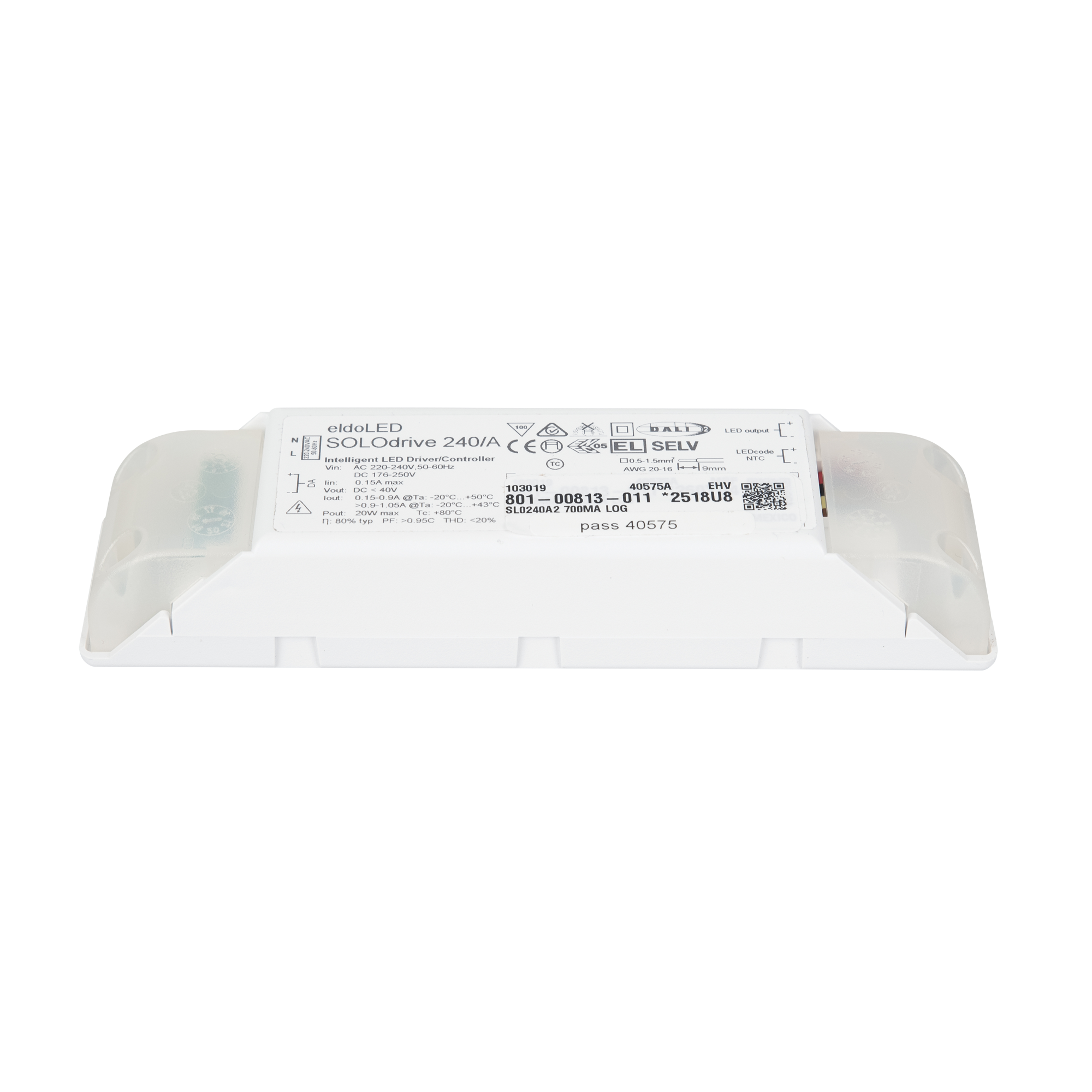 ELDOLED SOLOdrive - 20 W DALI-2 - Dim to Dark - Dimmerazione a impulsi - SL0240A3