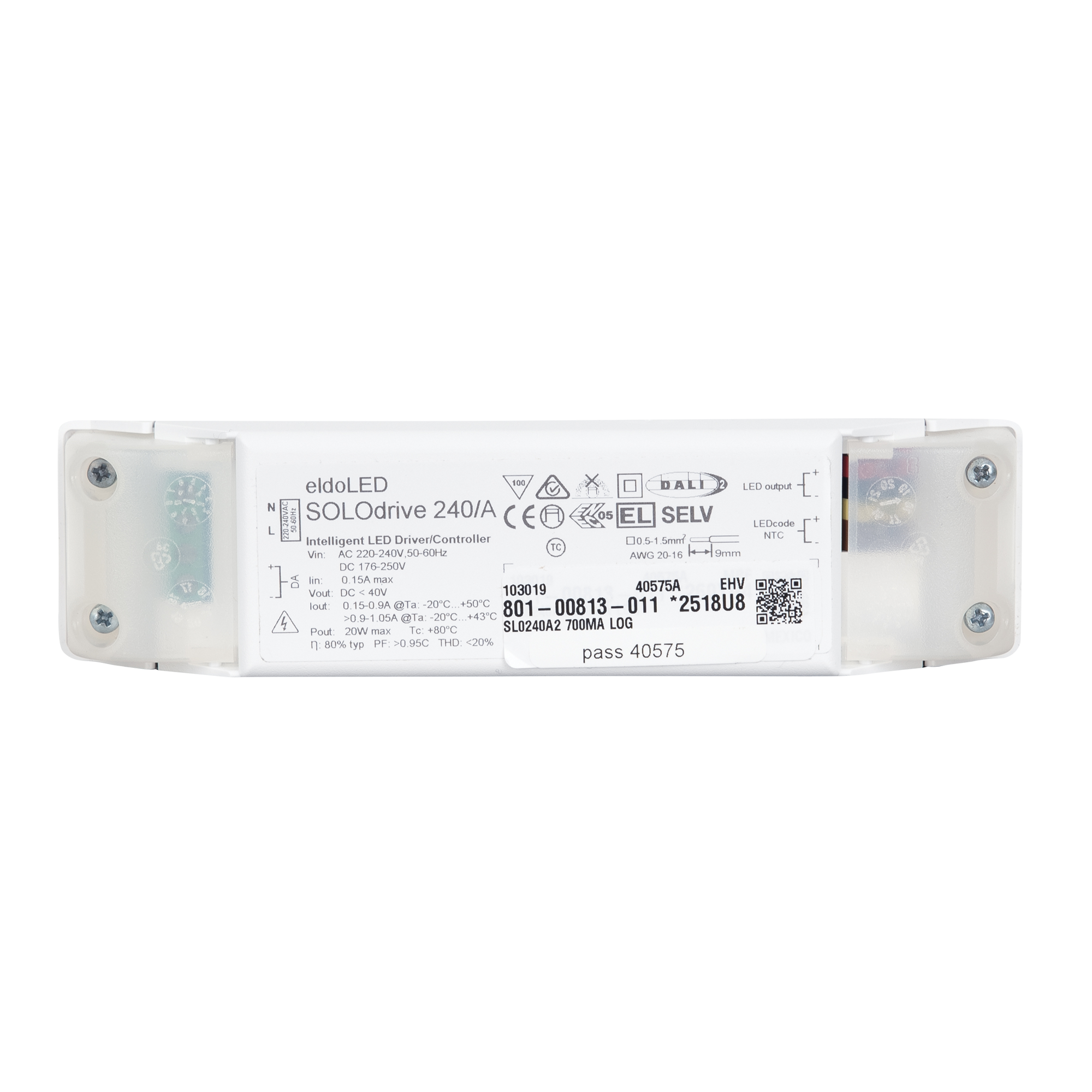 ELDOLED SOLOdrive - 20 W DALI-2 - Dim to Dark - Dimmerazione a impulsi - SL0240A3