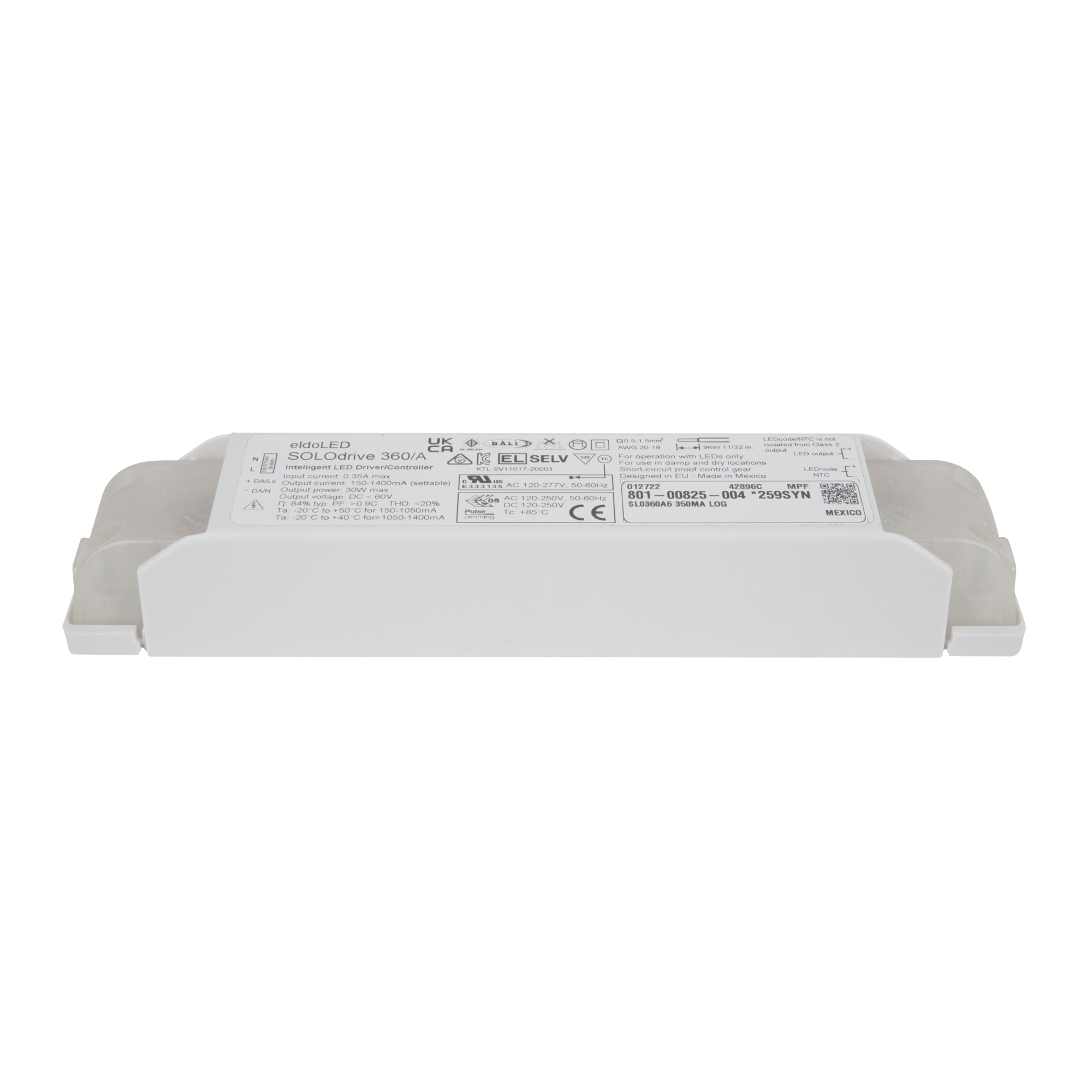 ELDOLED SOLOdrive AC - 30 W Corrente costante - DALI-2 - Dim to Dark - 1 alimentatore, 1 controllo - SL0360A6