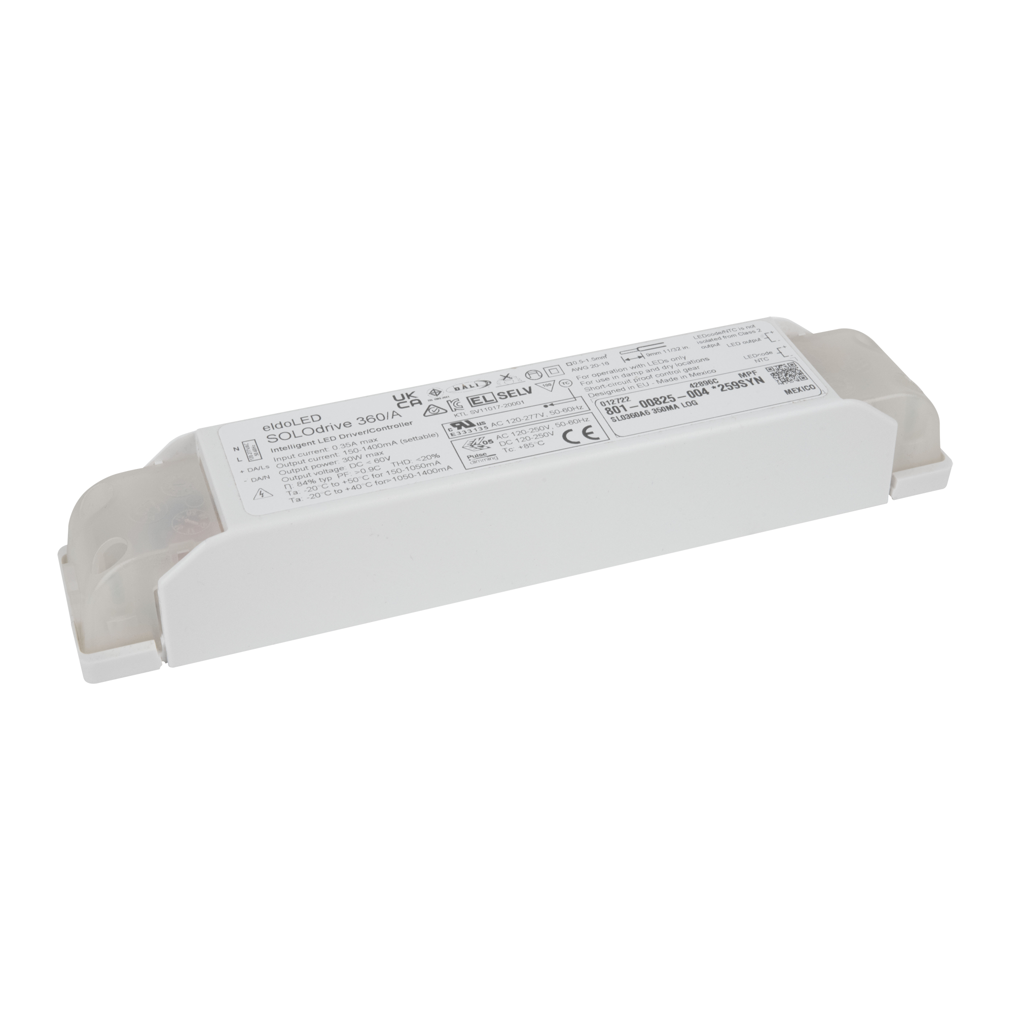 ELDOLED SOLOdrive AC - 30 W Corrente costante - DALI-2 - Dim to Dark - 1 alimentatore, 1 controllo - SL0360A6