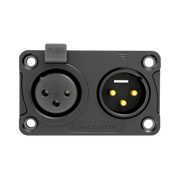 SEETRONIC XLR 3P In/Output Combination Chassis 3 IP65 - Contatti di colore oro