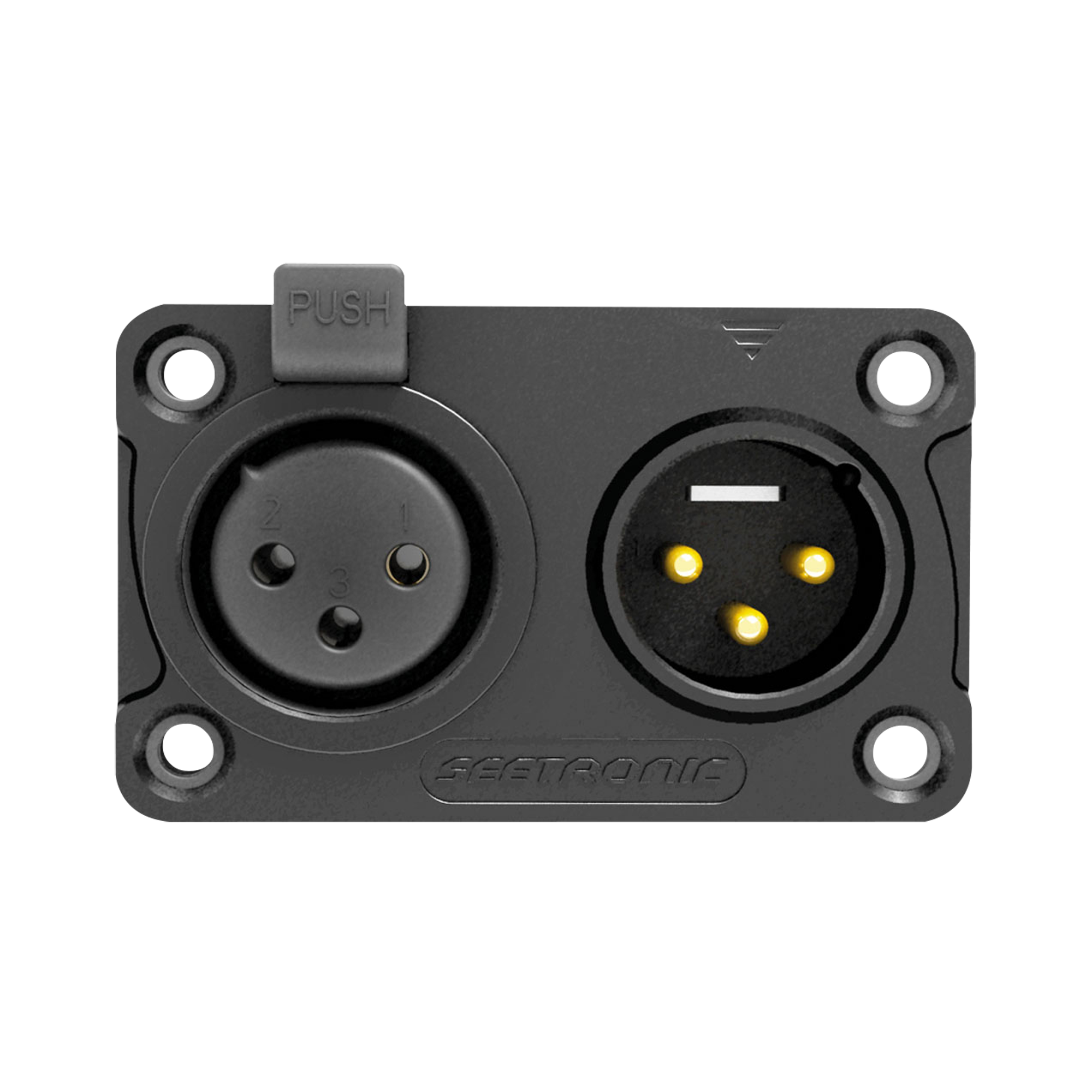 SEETRONIC XLR 3P In/Output Combination Chassis 3 IP65 - Contatti di colore oro