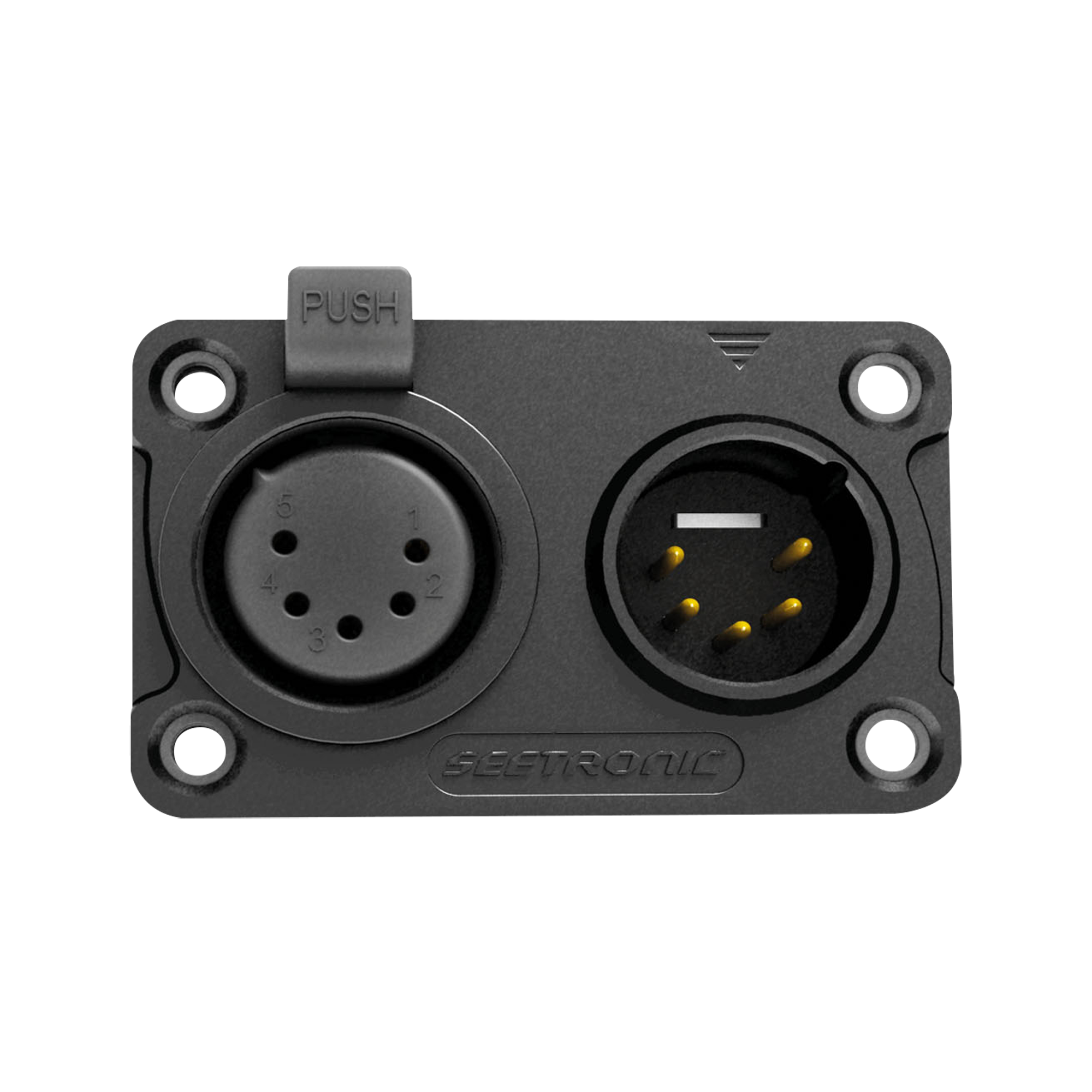 SEETRONIC XLR 5P In/Output Combination Chassis IP65 - gold contacts IP65 - Contatti di colore oro