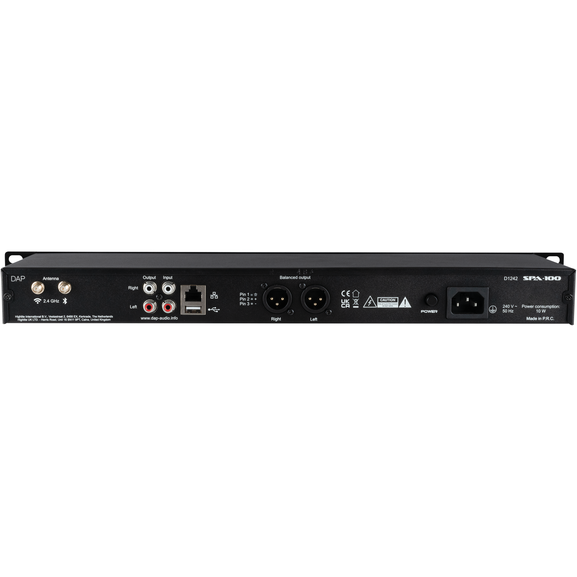 Dap SPA-100 Streaming Pre-Amplifier Lettore multimediale 1U con funzione di streaming, lettore USB, BT 5.0 e line-in