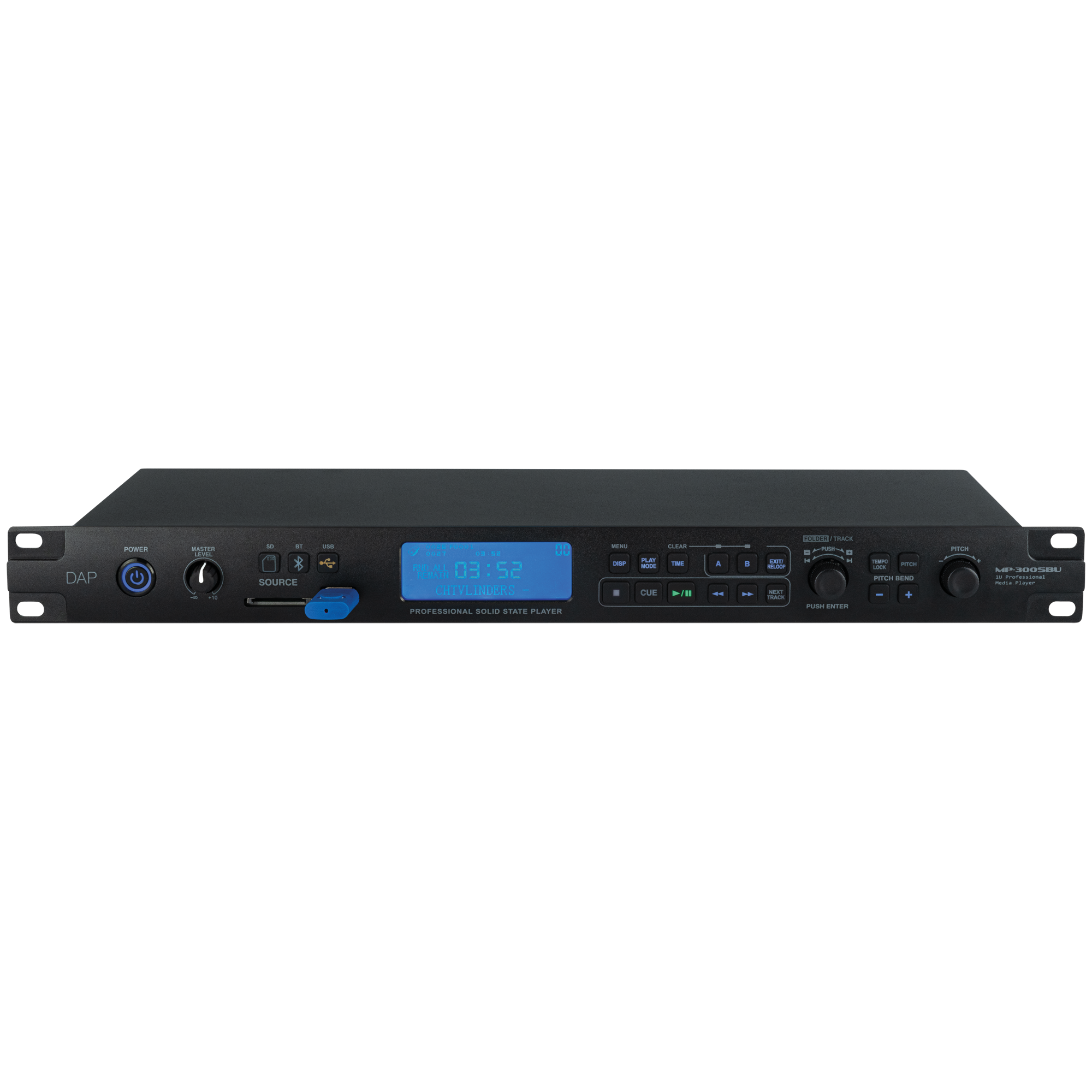 Dap MP-300SBU Professional USB/SD/BT Media Player Lettore multimediale 1U con lettore USB/scheda SD e BT 5.3