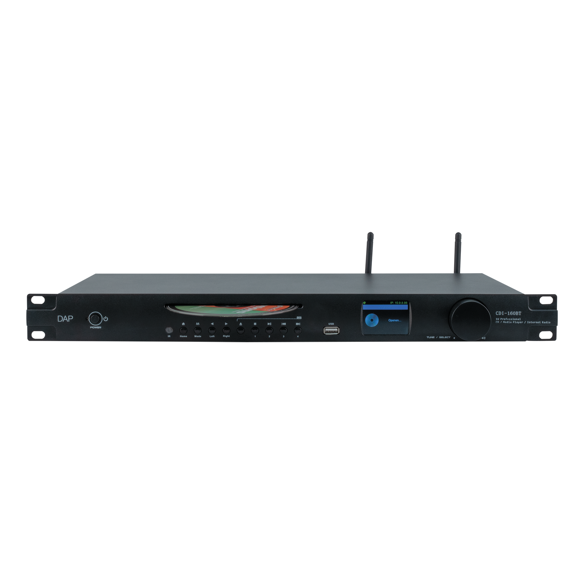 Dap CDI-160BT CD & Media Player Lettore multimediale 1U con lettore CD/USB, streaming, radio DAB+/Internet/FM e BT 5.0