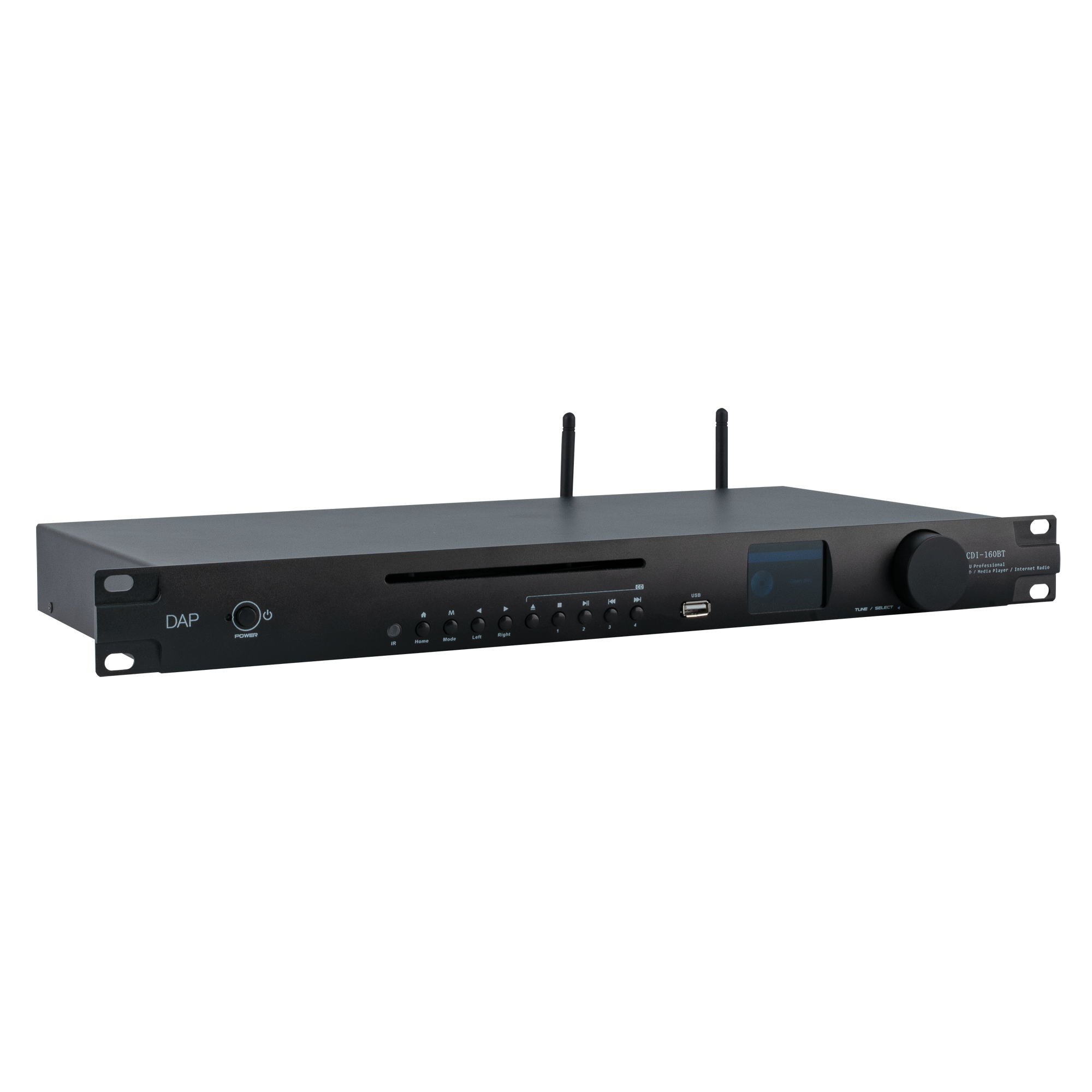 Dap CDI-160BT CD & Media Player Lettore multimediale 1U con lettore CD/USB, streaming, radio DAB+/Internet/FM e BT 5.0