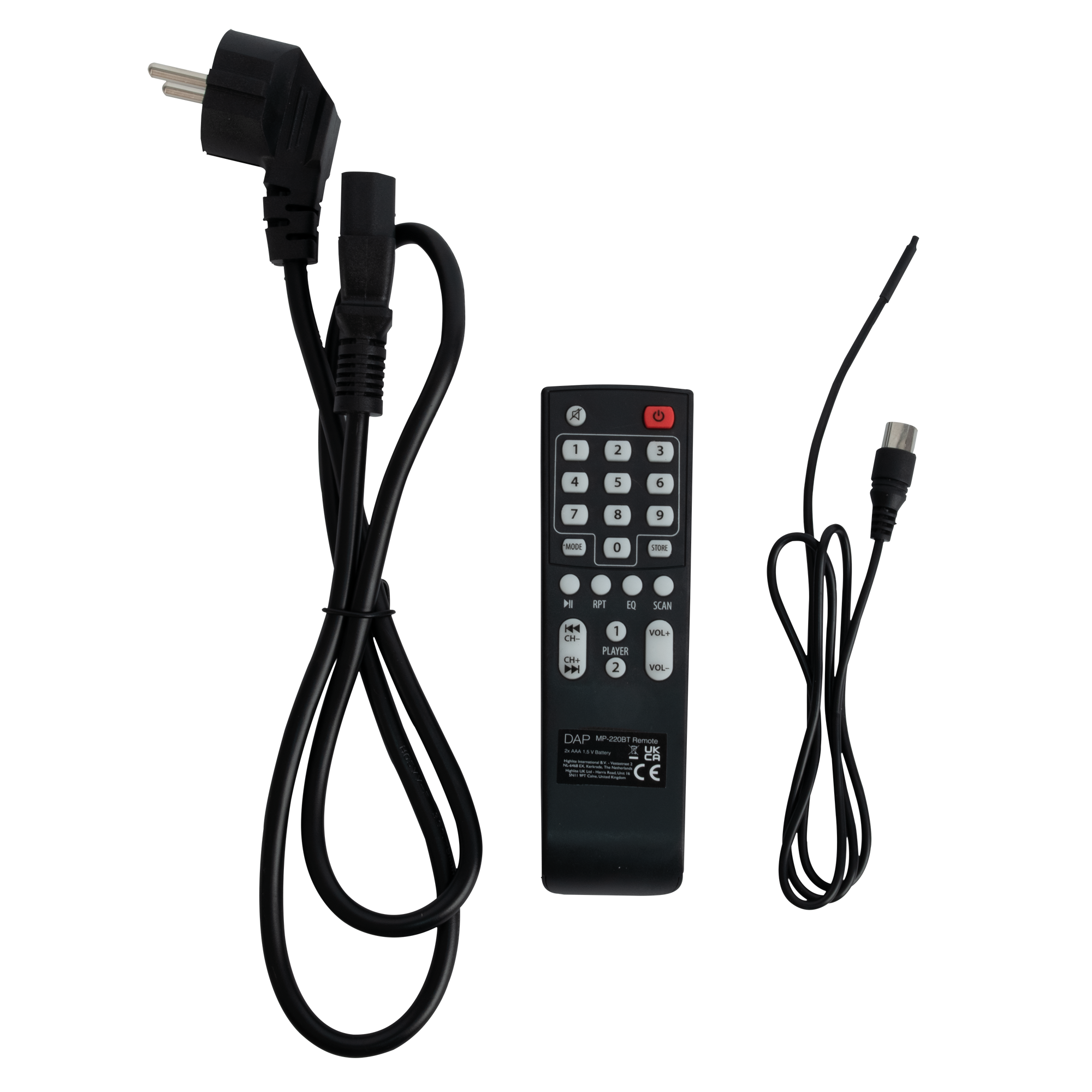 Dap MP-220BT Media Player with BT Lettore multimediale doppio 1U con radio FM, lettore USB/scheda SD, BT 4.2 e interfaccia microfono cercapersone