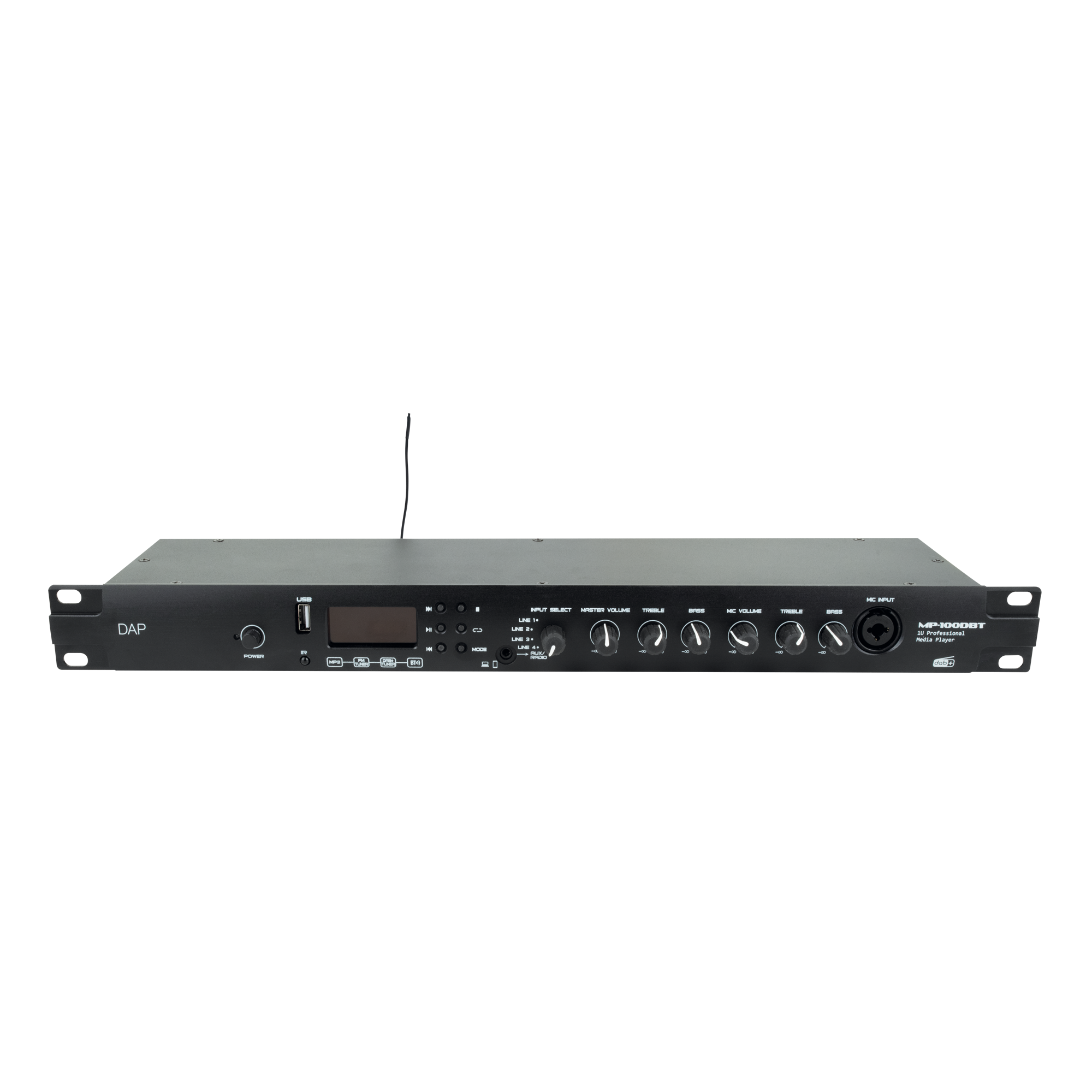 Dap MP-100DBT Professional Media Player with DAB+ Lettore multimediale 1U con radio DAB+/FM, lettore USB e BT 4.2