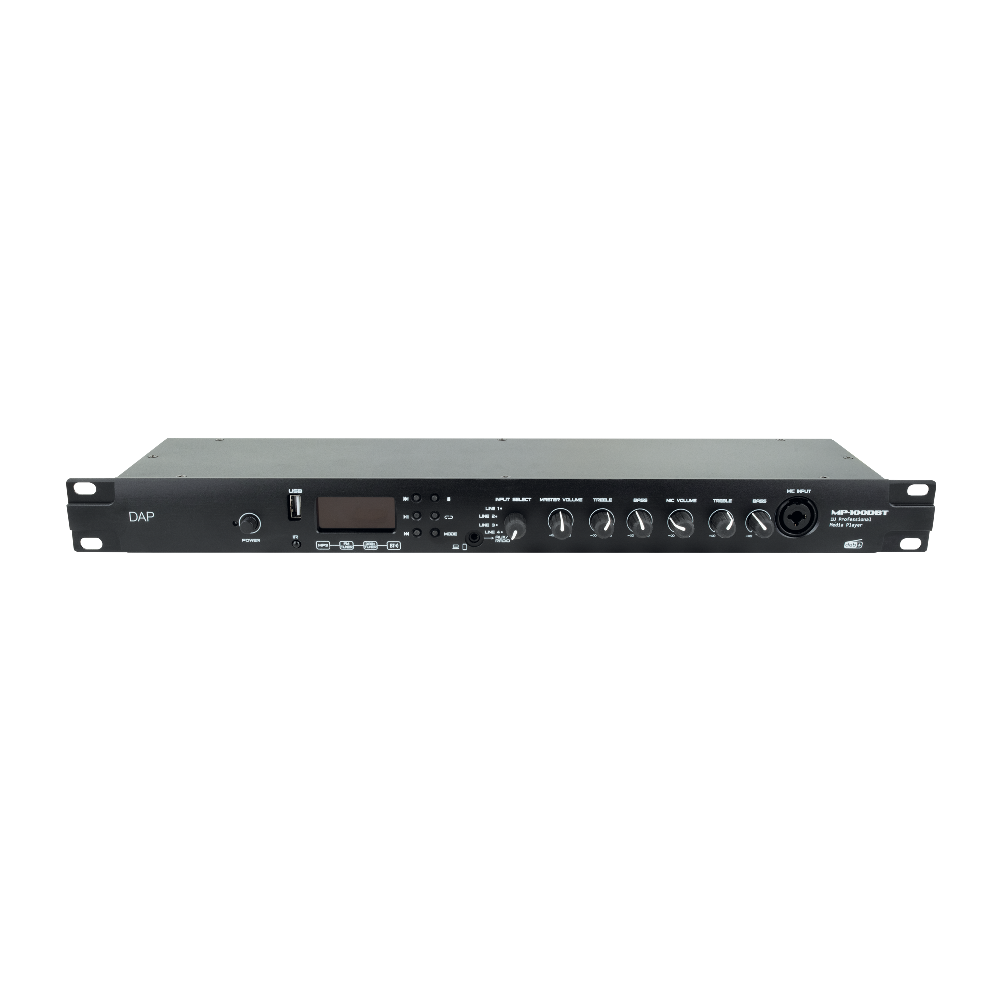 Dap MP-100DBT Professional Media Player with DAB+ Lettore multimediale 1U con radio DAB+/FM, lettore USB e BT 4.2