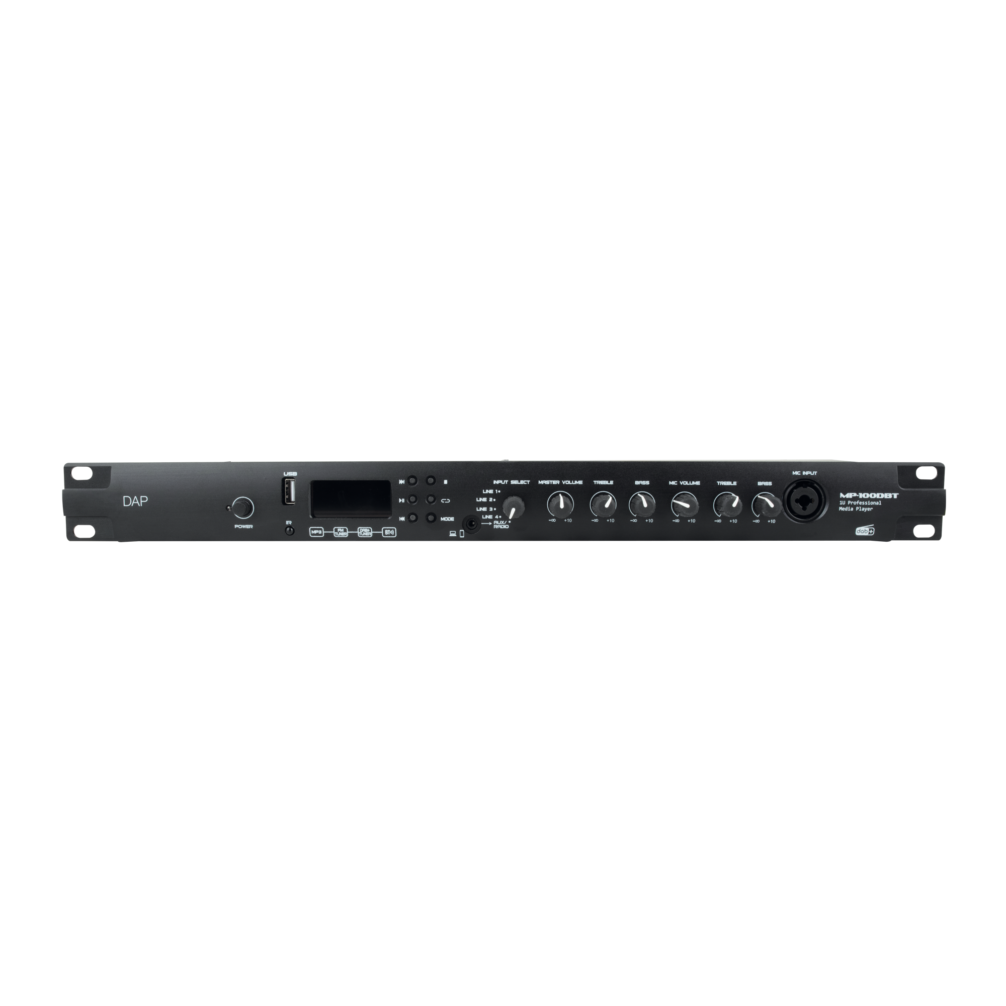 Dap MP-100DBT Professional Media Player with DAB+ Lettore multimediale 1U con radio DAB+/FM, lettore USB e BT 4.2