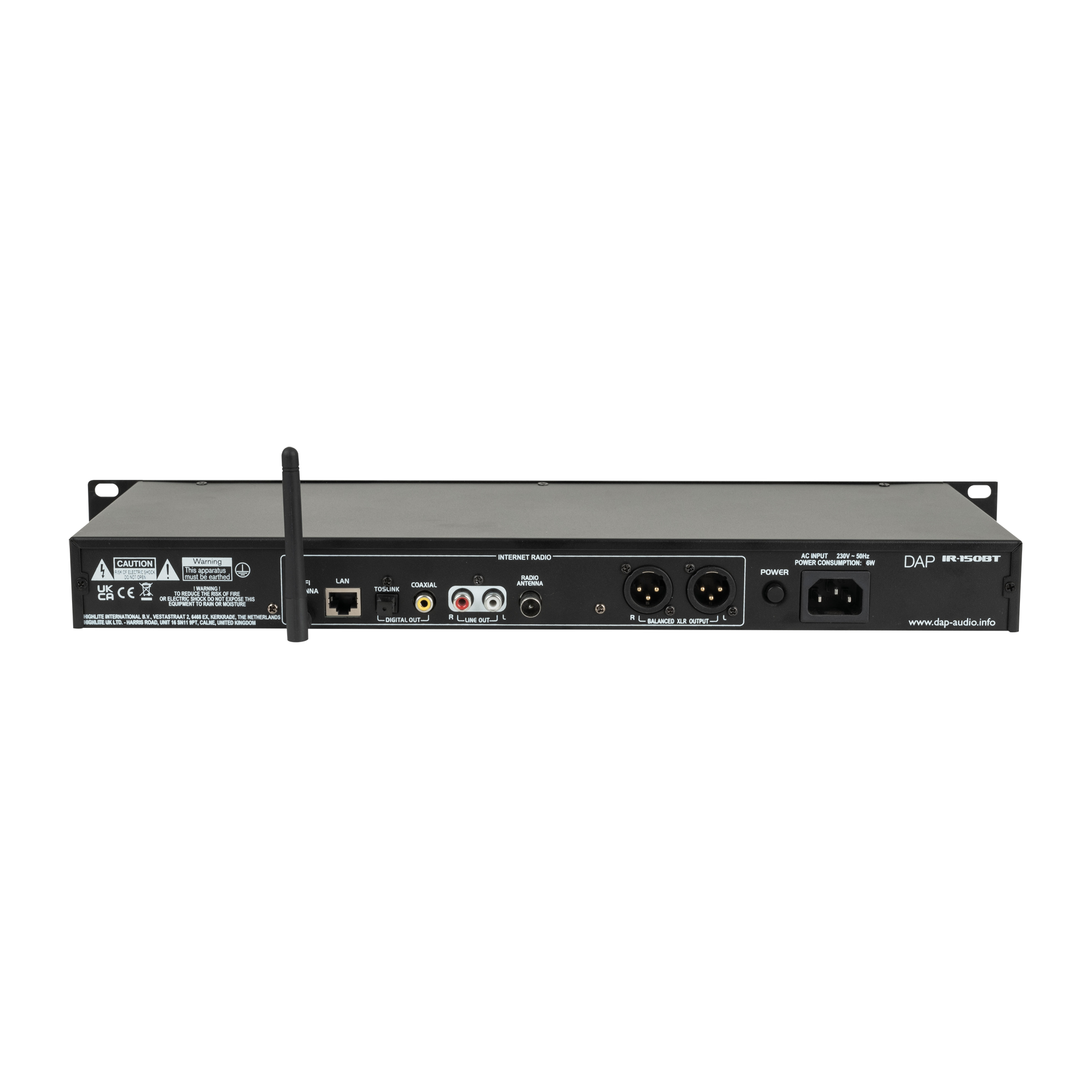 Dap IR-150BT Media Player Lettore multimediale 1U con funzione streaming, radio DAB+/Internet/FM e BT 4.2
